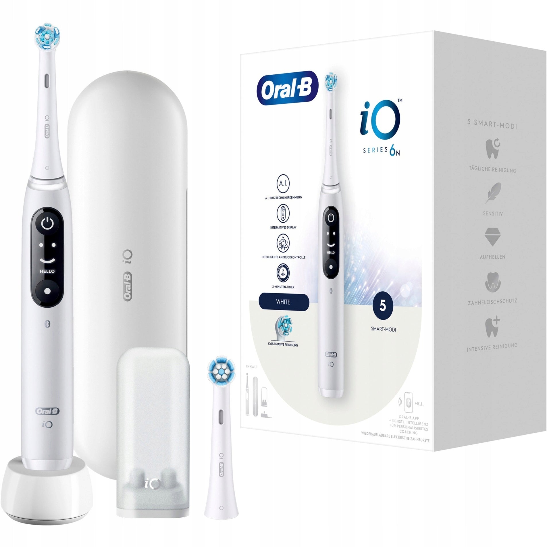 Electric Toothbrush Oral-B iO 6N White + Brush Head + TC