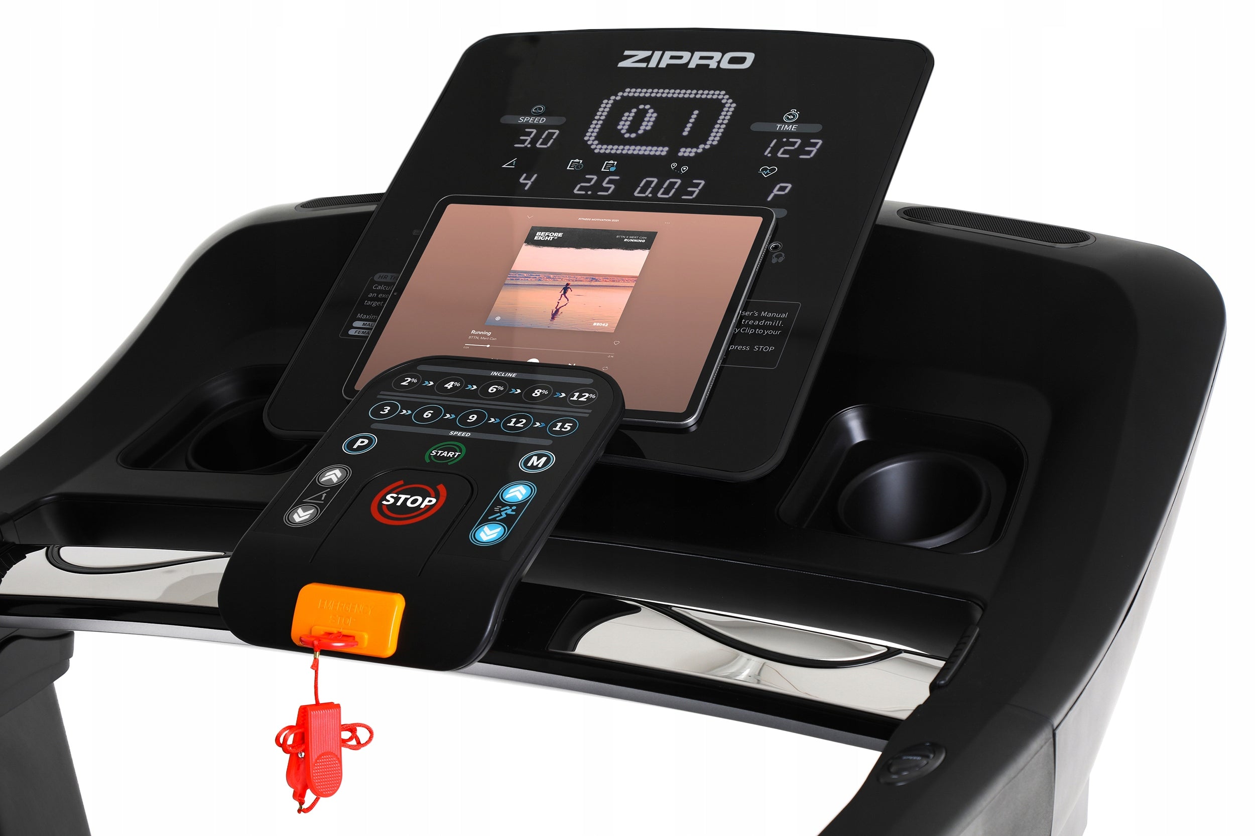 Electric Training Treadmill Folding Shock Absorption Belt Adjustment - Zipro Kind electric
