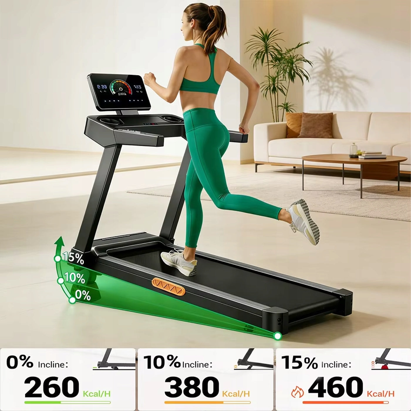 Electric Treadmill 180kg 14km/h 3.5HP Incline 15% Folding Quiet Manufacturer code Bieżnia Domowa 3.5HP – Udźwig 180kg
