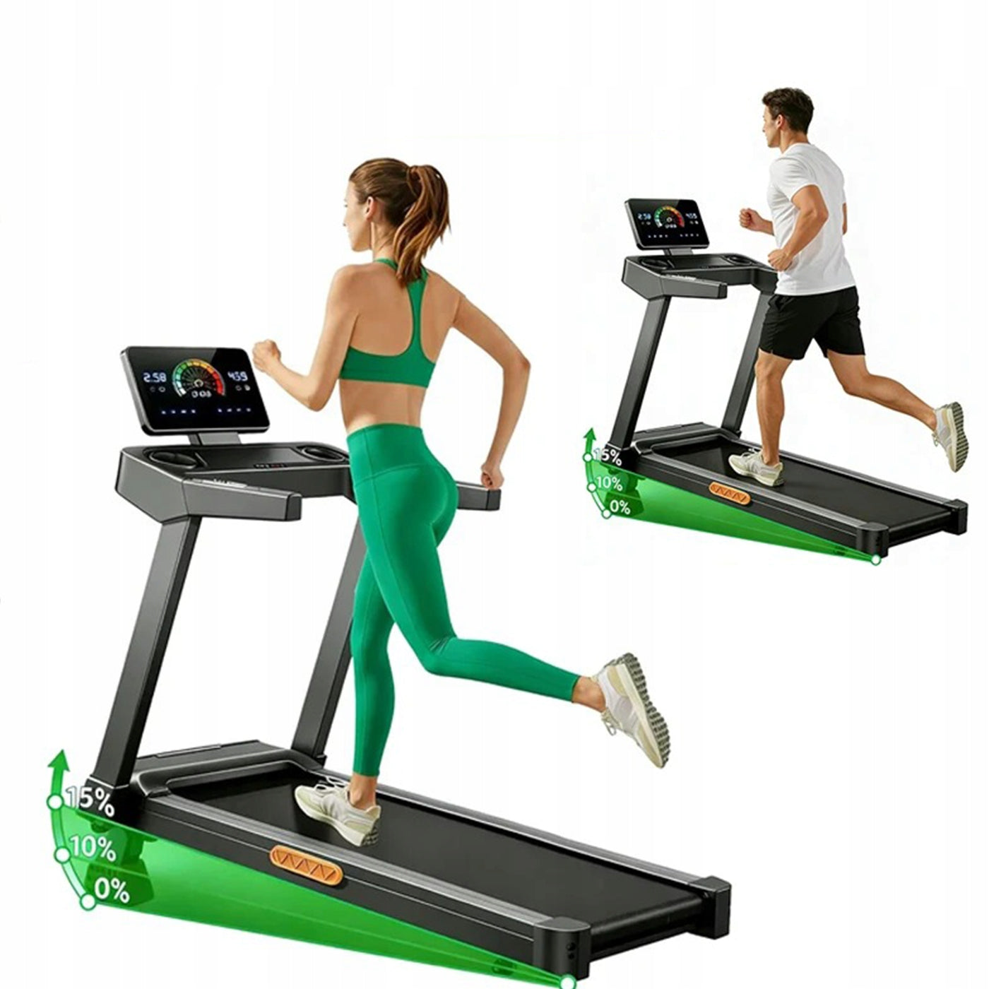 Electric Treadmill 180kg 14km/h 3.5HP Incline 15% Folding Quiet