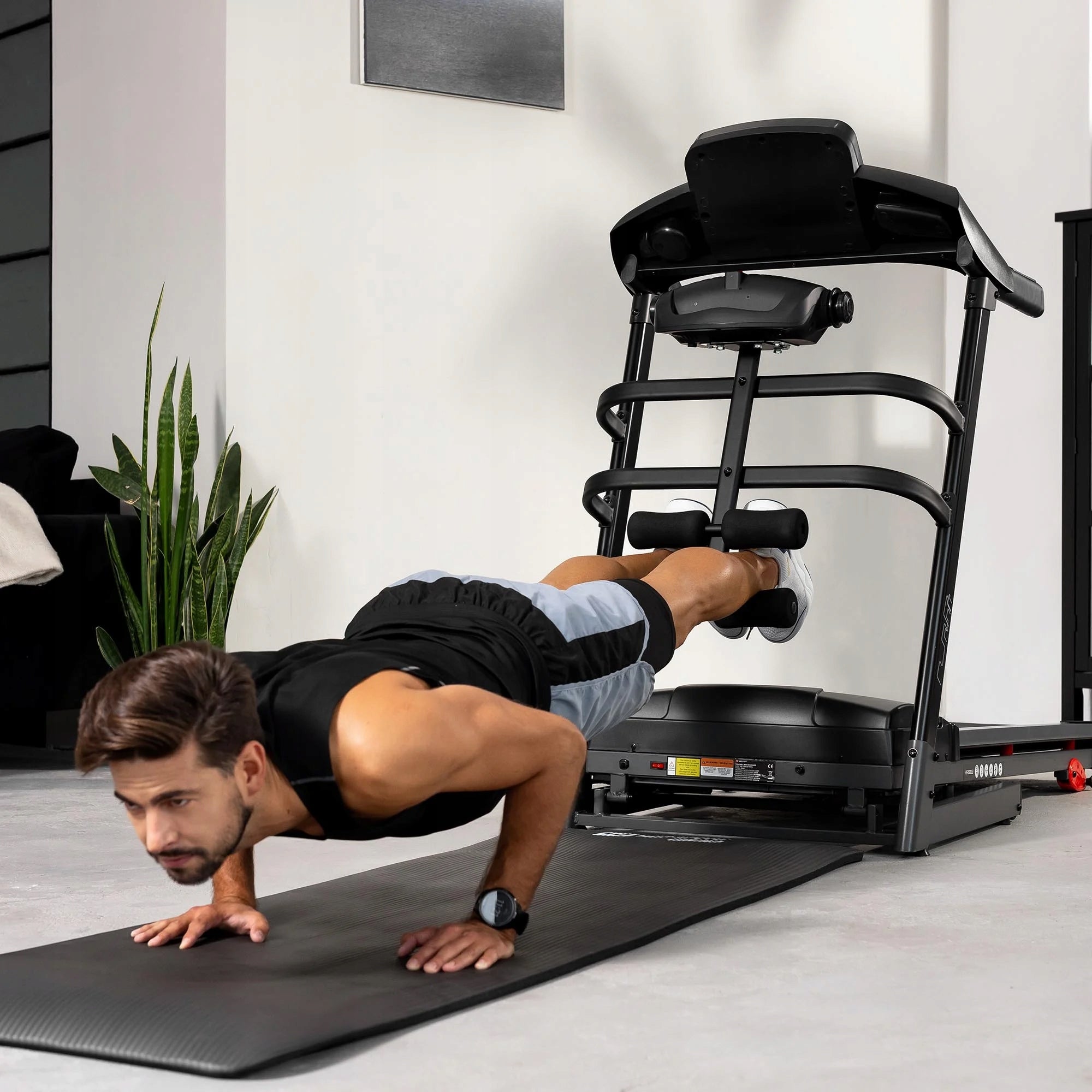 Electric Treadmill 2KM with Massager Folding Reg. Angle Slope 16km/h Additional features Bluetooth keyboard shortcuts safety key transport wheels place for water bottle place for mobile phone/tablet foldable training programs tilt angle adjustment touch sensors headphone jack USB port mobile device compatibility display