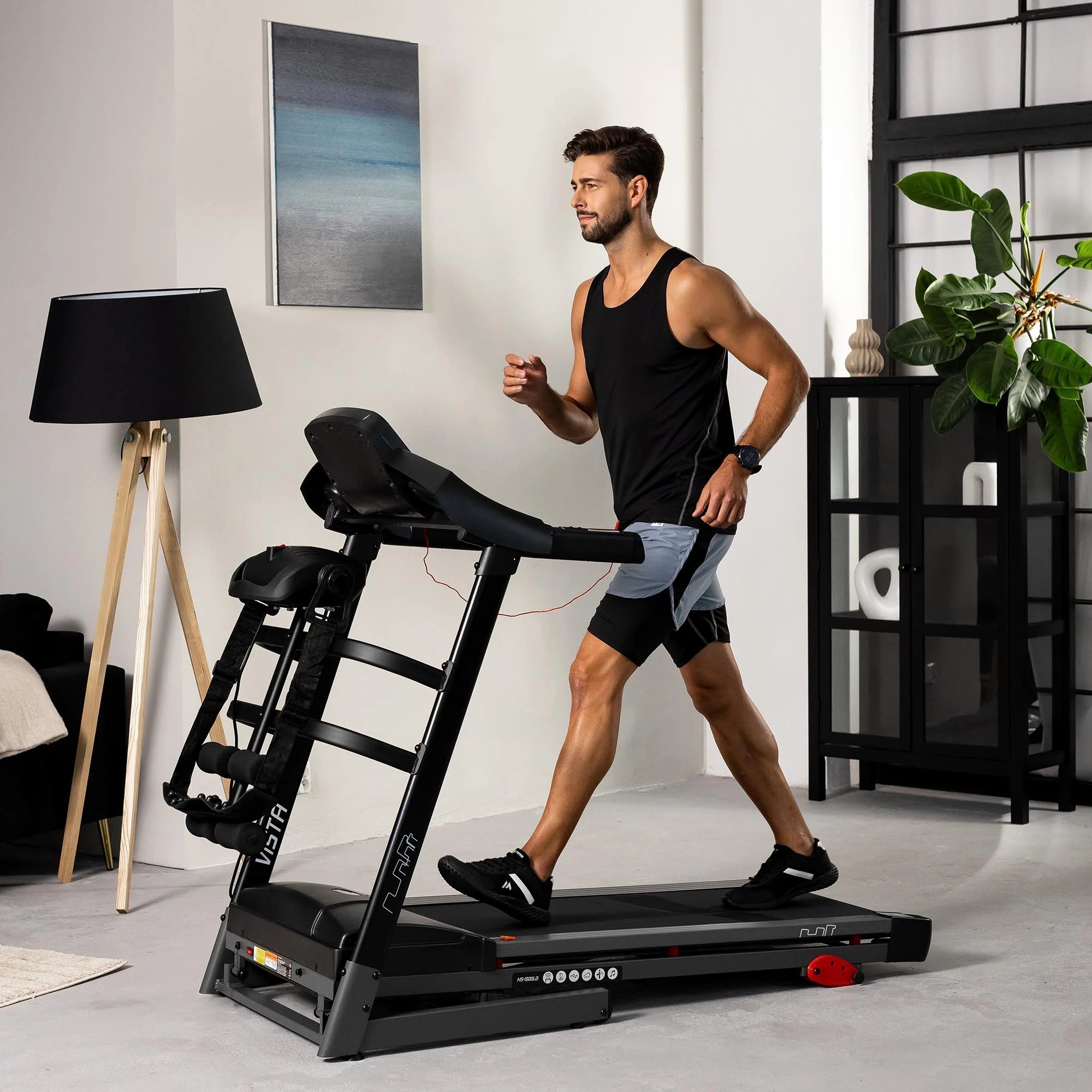 Electric Treadmill 2KM with Massager Folding Reg. Angle Slope 16km/h Measurements training duration distance speed pulse burned calories fat