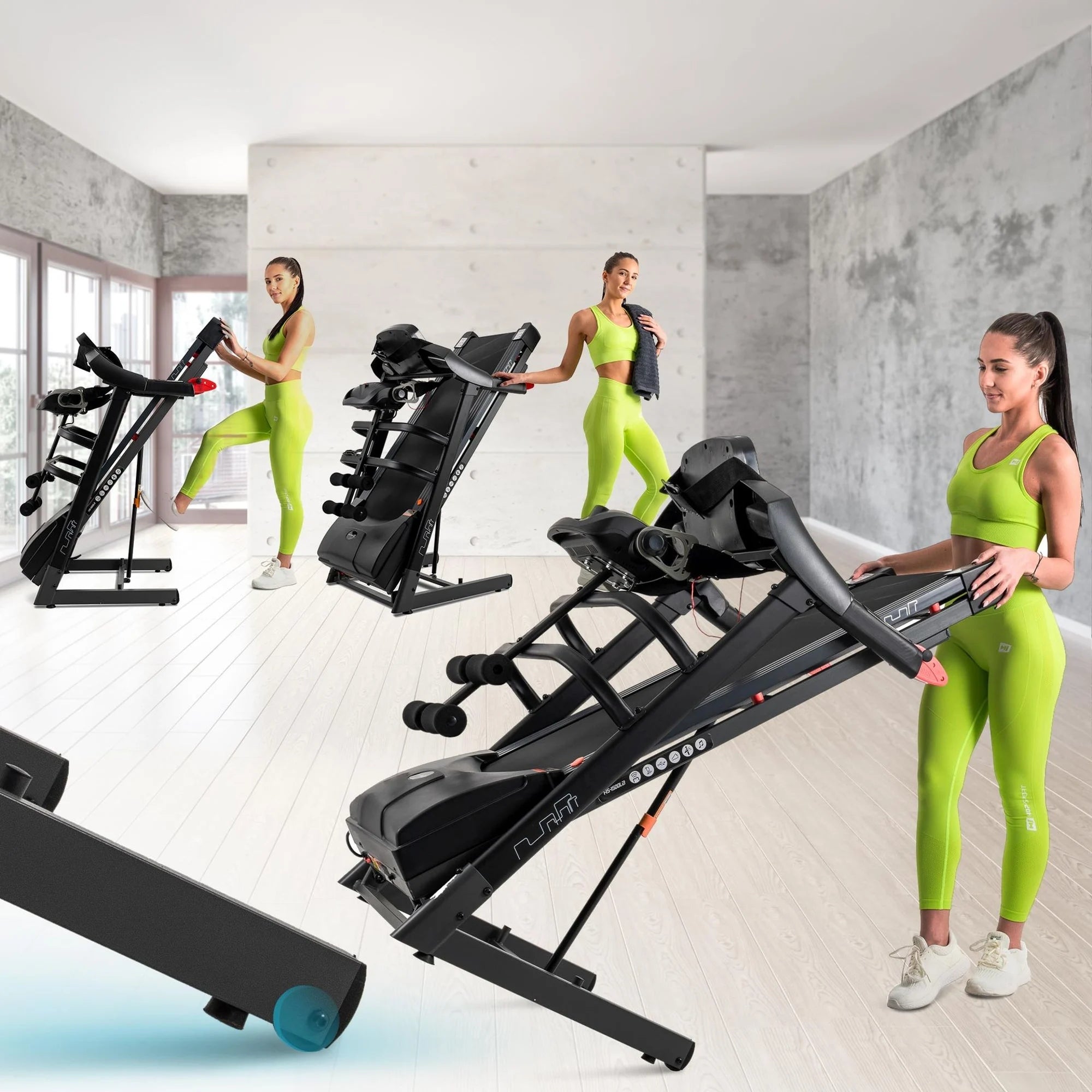 Electric Treadmill 2KM with Massager Folding Reg. Angle Slope 16km/h Speed 0.8–16 km/h
