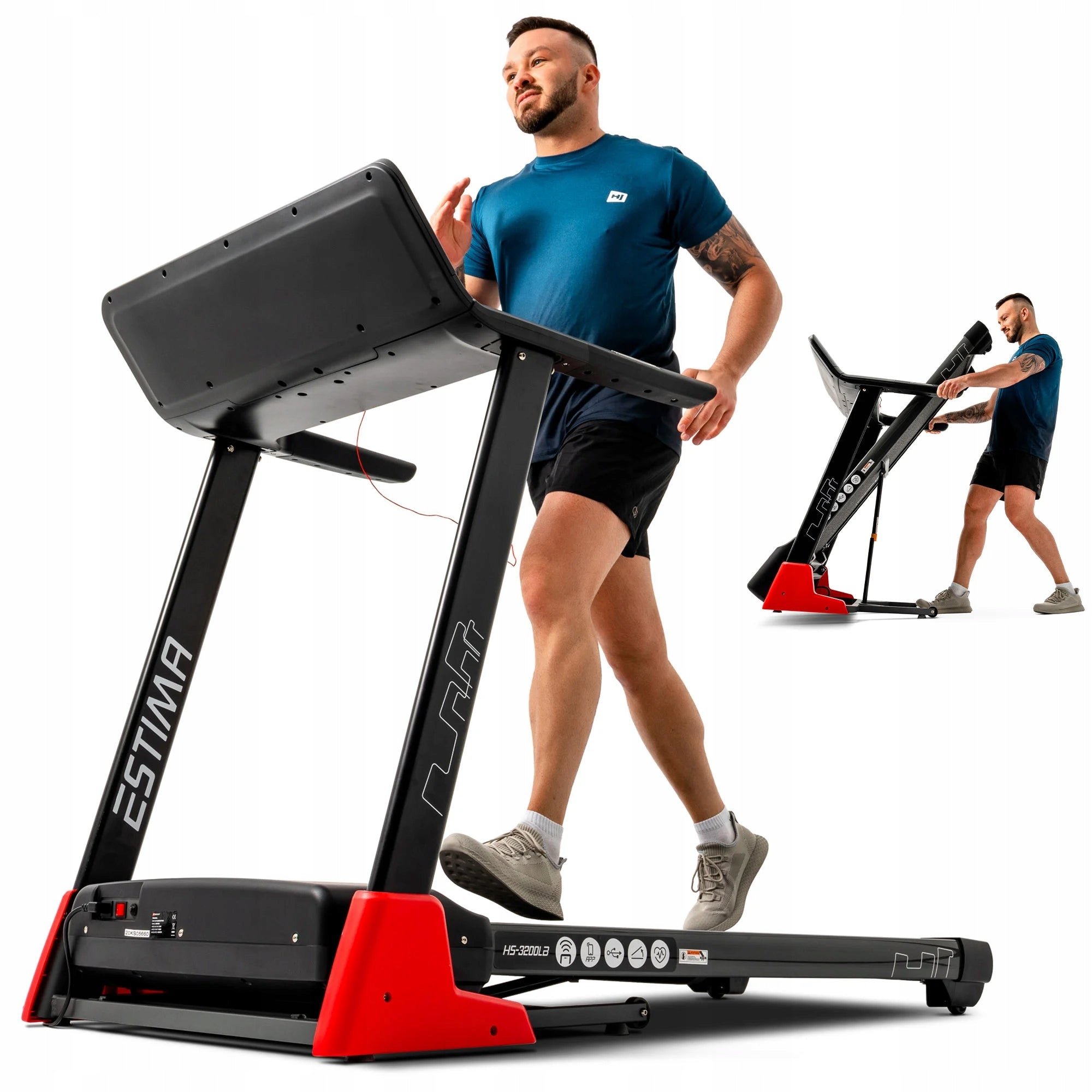 Electric Treadmill 3HP Home Folding Angle Adjustment Shock Absorption 20km/h
