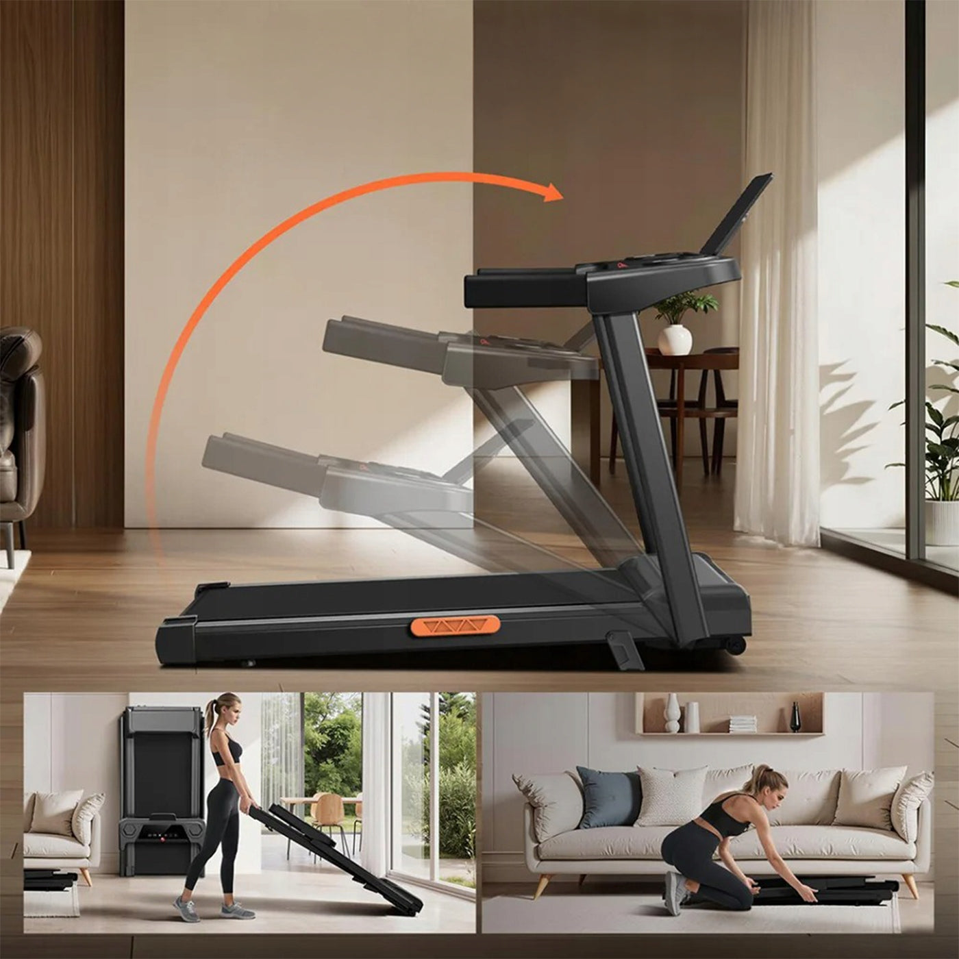 Electric Treadmill Folding 12% Slope 136kg Motor 3.0HP Home Quiet Model other