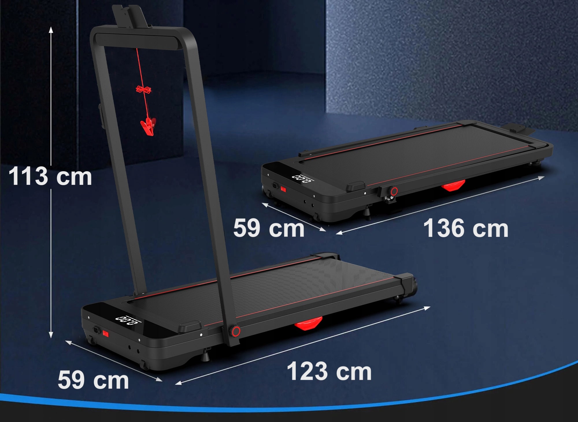 Electric Treadmill Folding Flat 12 km/h Bluetooth Shock Absorption 120 kg Additional features Bluetooth keyboard shortcuts safety key transport wheels place for mobile phone/tablet foldable touch sensors mobile device compatibility display