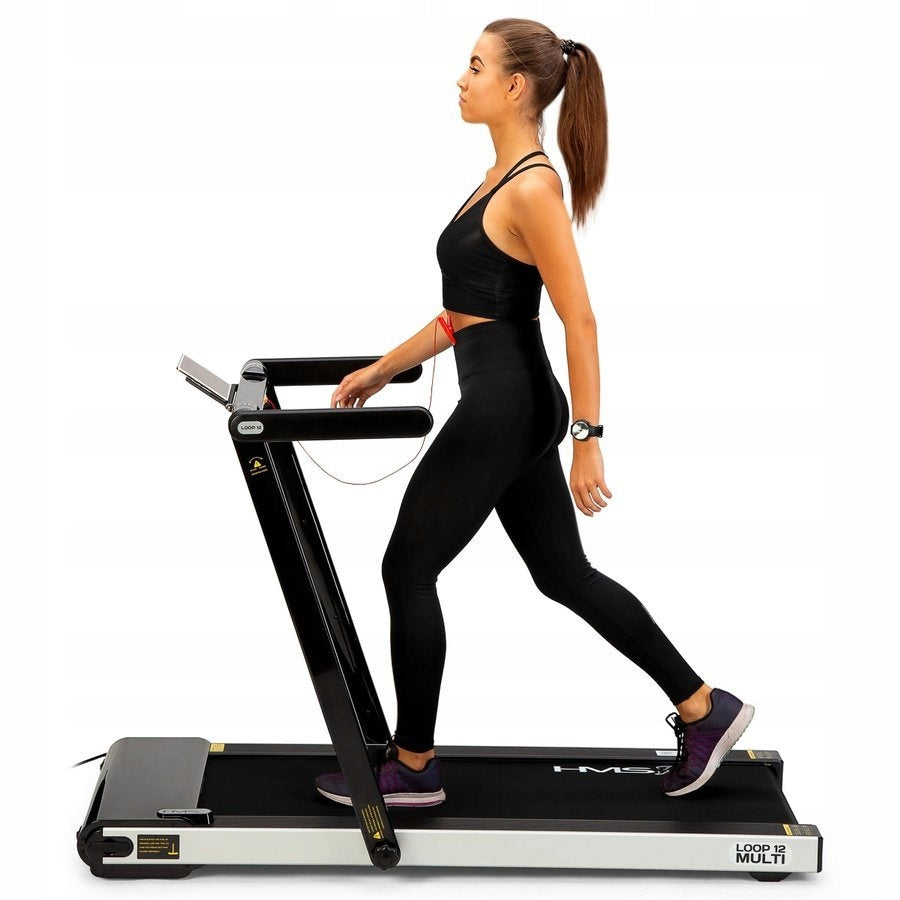 Electric Treadmill Folding Home Up to 120 kg With Table HMS Measurements training duration distance number of steps speed burned calories