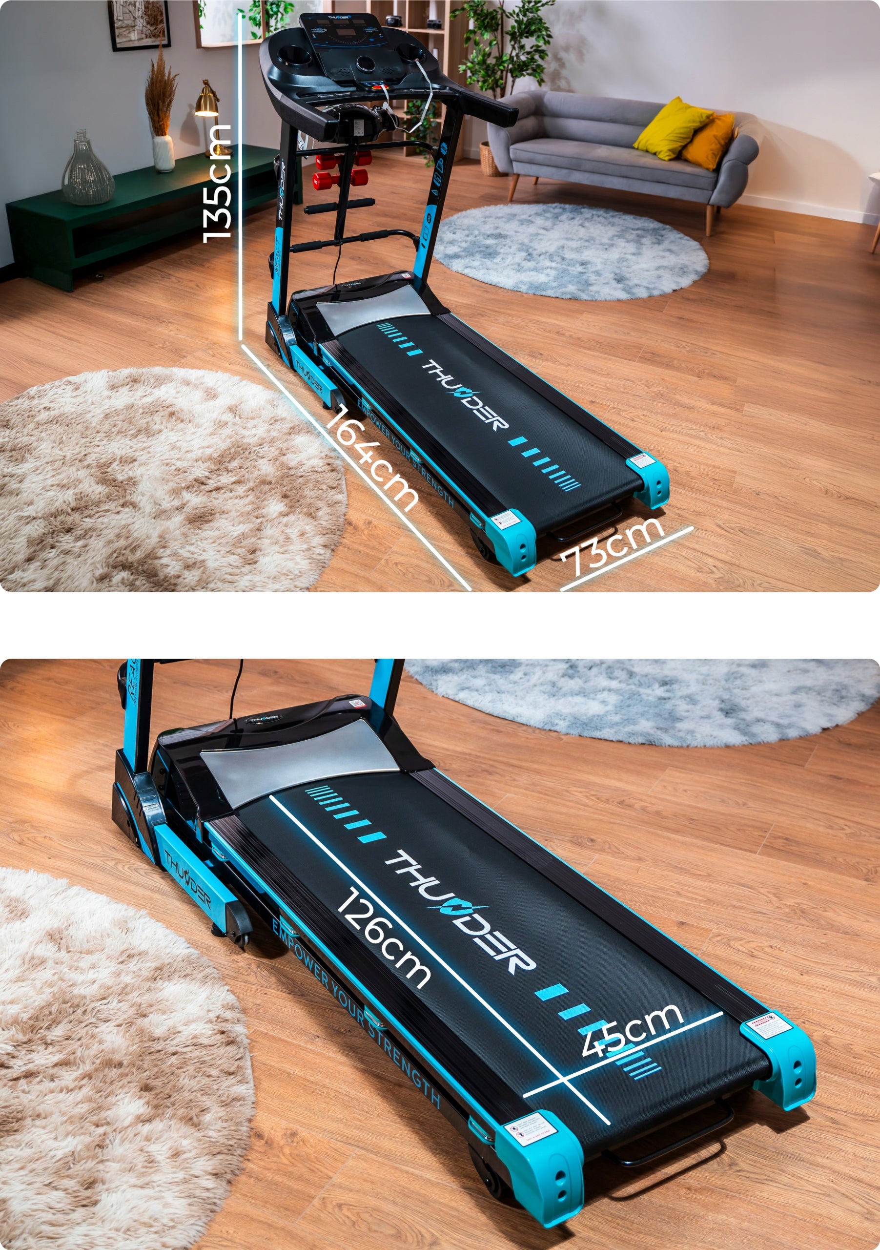 Electric Treadmill Folding Household 18 km Slope Angle REACT-DS THUNDER Packaging status original