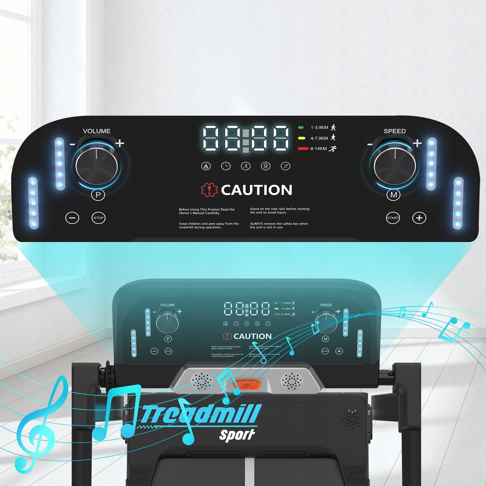 Electric Treadmill FoldingYEE GOO |3.0KM |1-14KM/H |Bluetooth Speaker |9% Kind electric