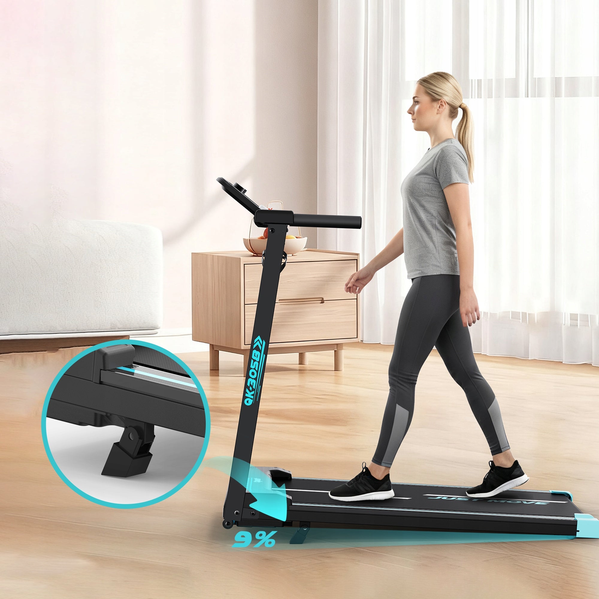 Electric Treadmill FoldingYEE GOO |3.0KM |1-14KM/H |Bluetooth Speaker |9% Packaging status original