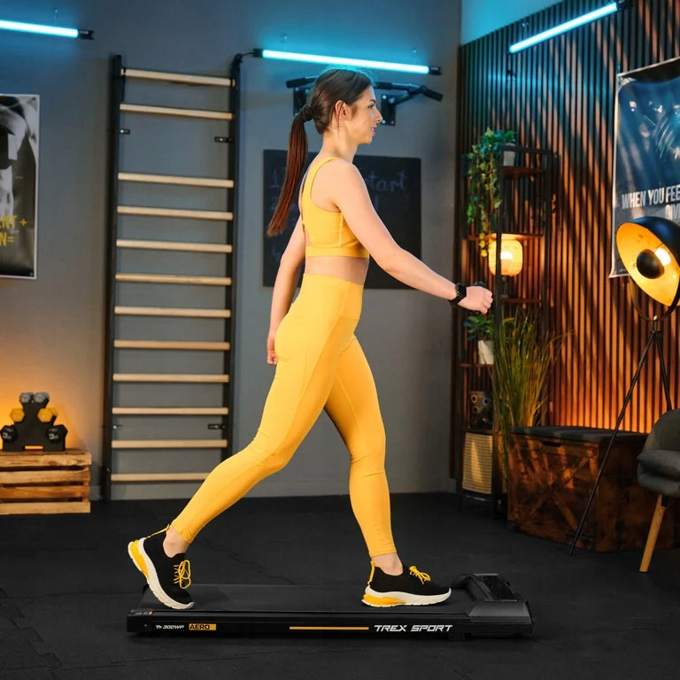 Electric Treadmill Home Training Under Bed Walkingpad AERO TREX SPORT Measurements training duration distance number of steps speed burned calories fat