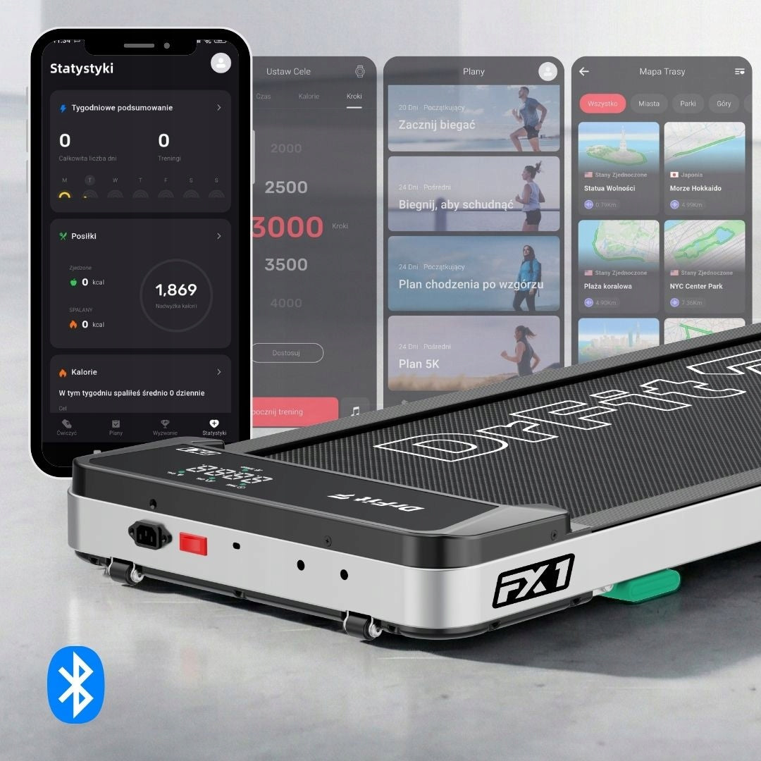 Electric Treadmill WalkingPad Home Treadmill Under Walking Desk DrFit Measurements training duration distance speed burned calories