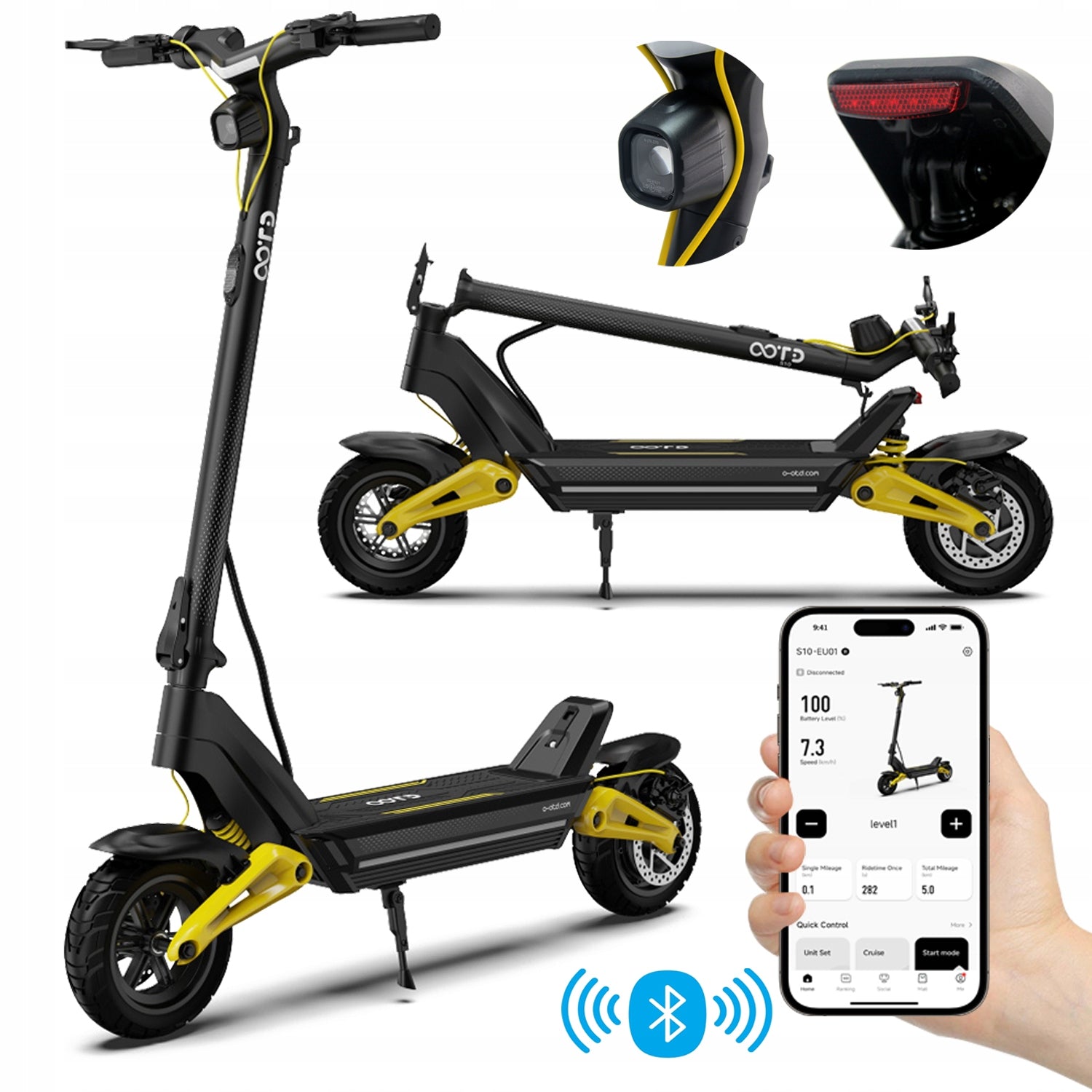 Electric Vehicle 1400W 55KM/H 70KM 20AH 10" Off-road OOTD S10 with LED APP Manufacturer code 730654359659