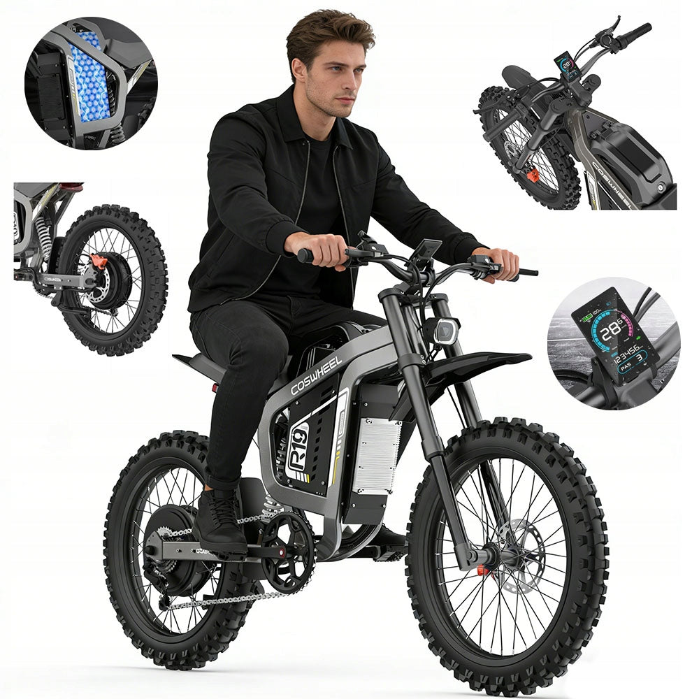 Electric Vehicle COSWHEEL R19 6000W 80km/h 72V 40AH 200HP NFC MTB PL