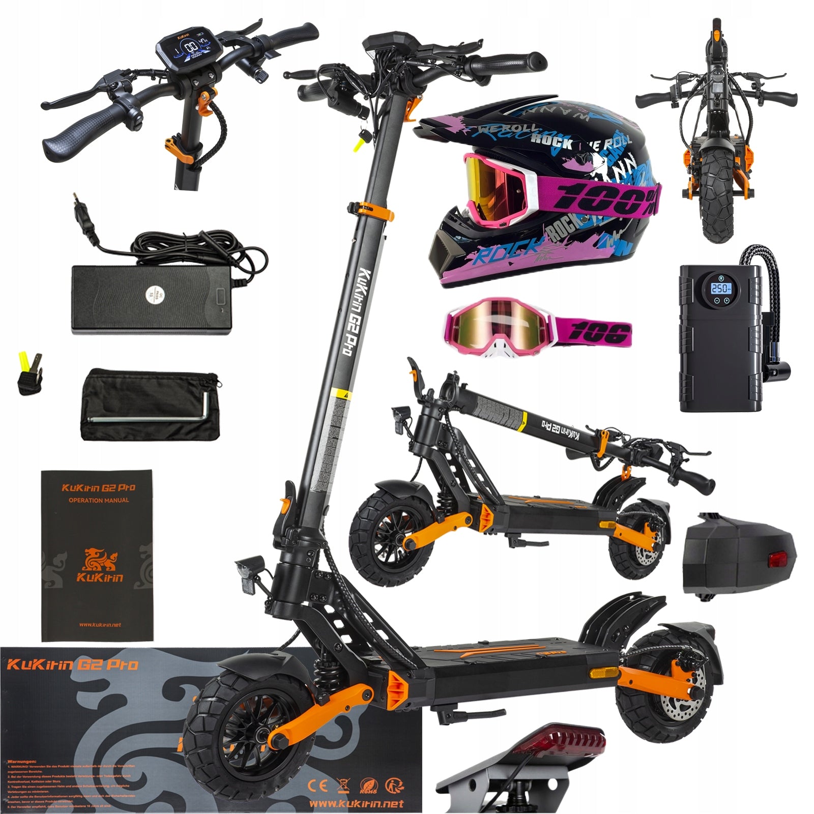 Electric Vehicle KuKirin G2 Pro-ABE 500W 20KM/H 48V 15.6Ah 65KM 9" PL+Gift