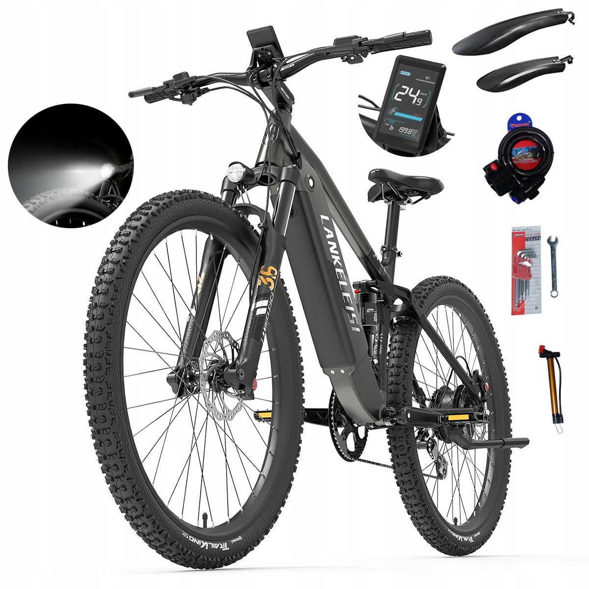 Electric Vehicle LANKELEISI 20AH 1000W 44KM/H 150HP 29" Hydraulic