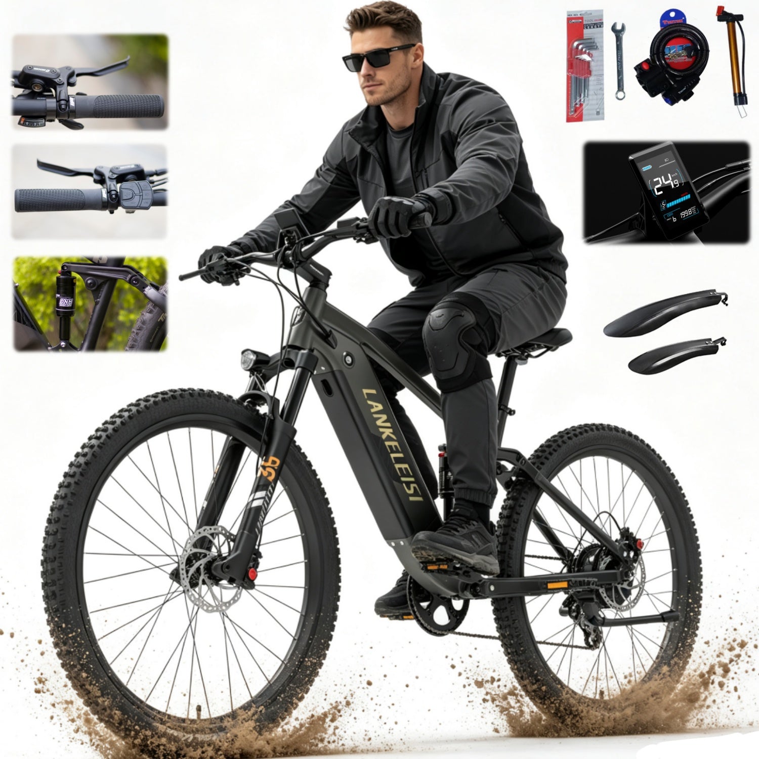 Electric Vehicle LANKELEISI RX600PRO Off-road 1000W 44KM/H 150KM 20AH 29"