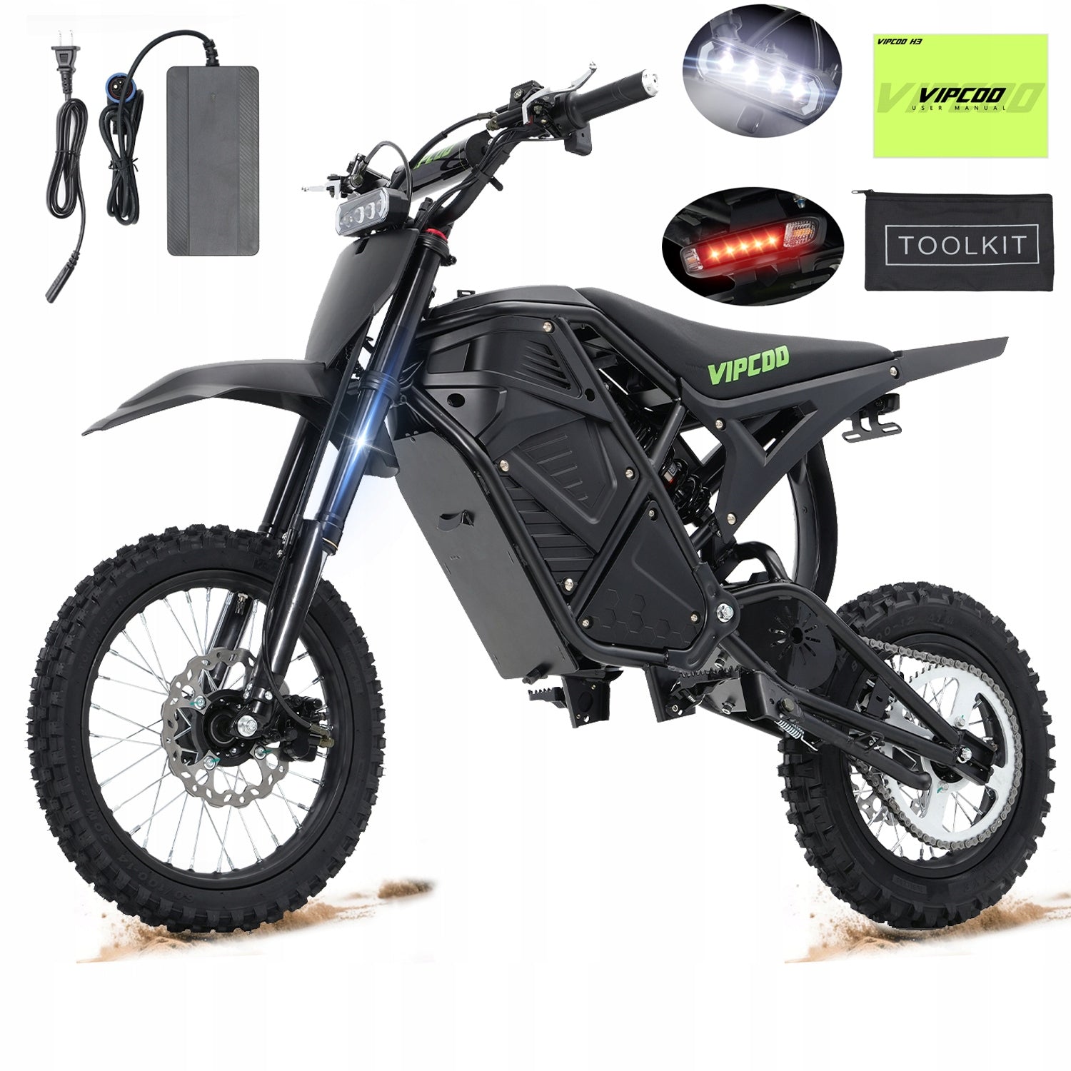 Electric Vehicle Motorcycles Vipcoo H3 3500W 63KM/H 48V 23Ah+off-road helmet Brand VIPCOO