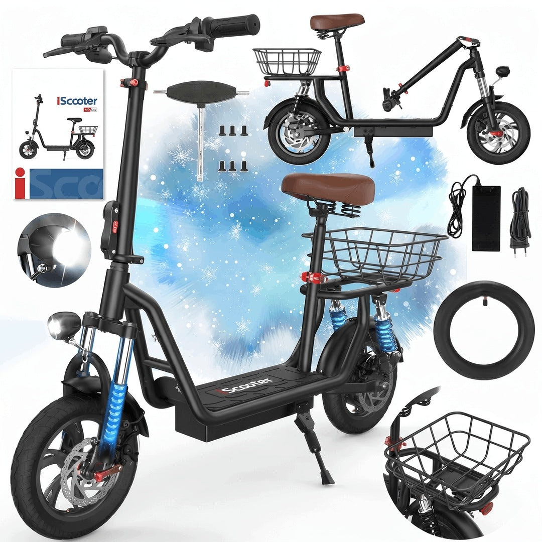 Electric Vehicle with Seat iScooter i12 Folding 500W 40km/h Off-road
