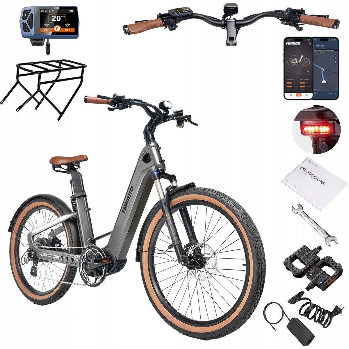 Electric Vehicles MIHOGO AIR 1000W 19.2Ah 40km/h 200km 26" premium App PL
