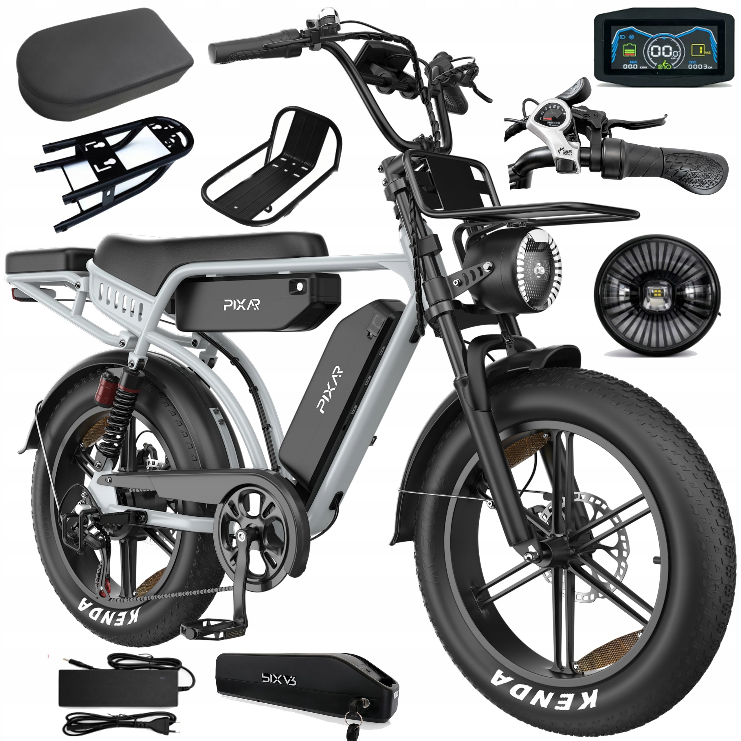 Electric Vehicles Pixar M9 750W 48V 45KM/H 130HP 35Ah 20" Off-road