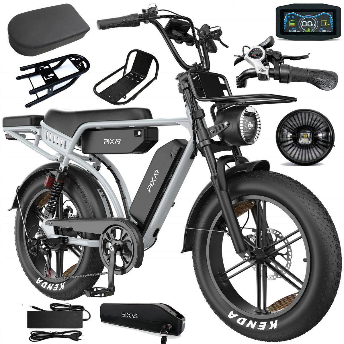 Electric Vehicles Pixar M9 750W 48V 45KM/H 130HP 35Ah 20" Off-road