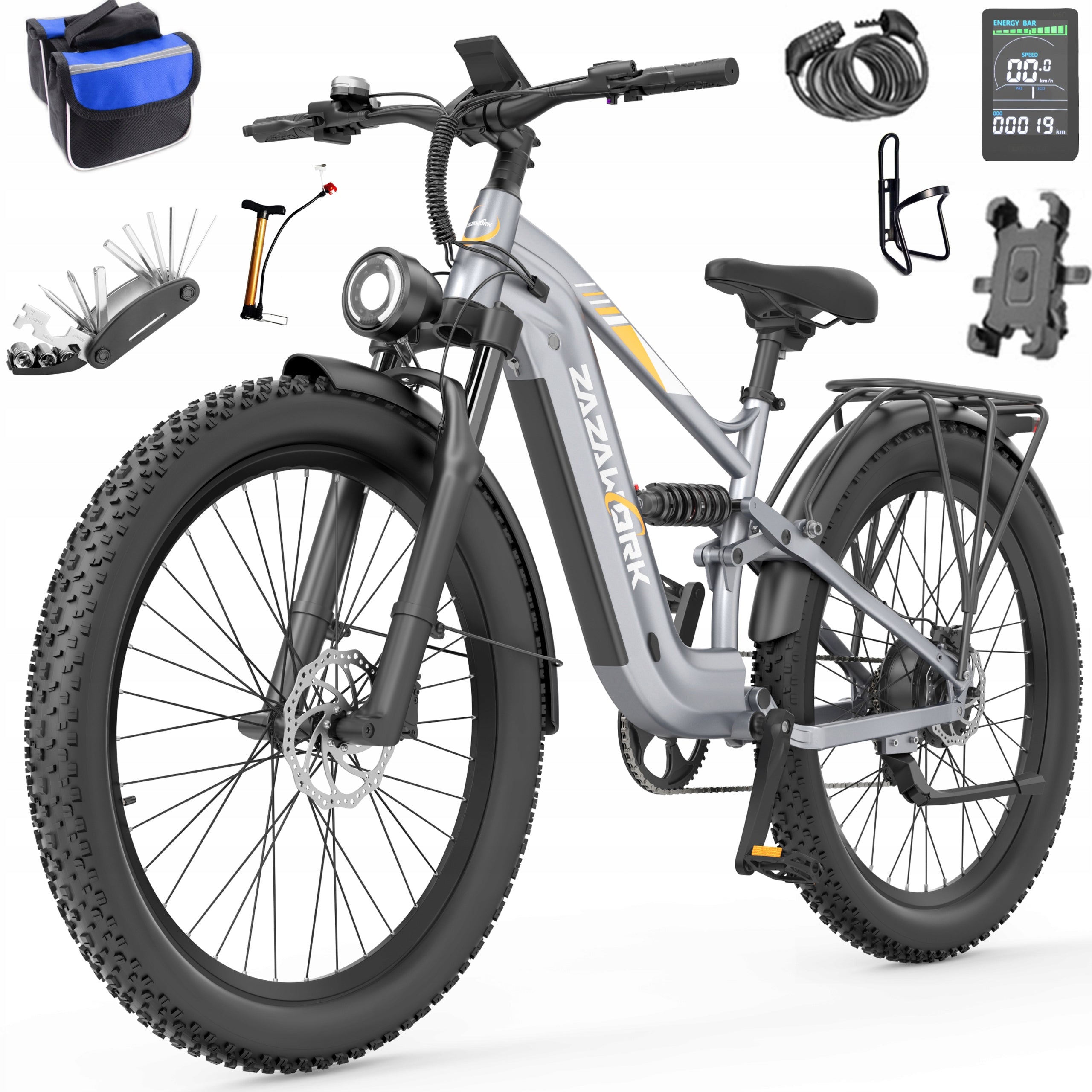 Electric Vehicles ZAZAWORK 48V20AH 1000W 45km/h 120km 27.5" Thick tires Packaging status original