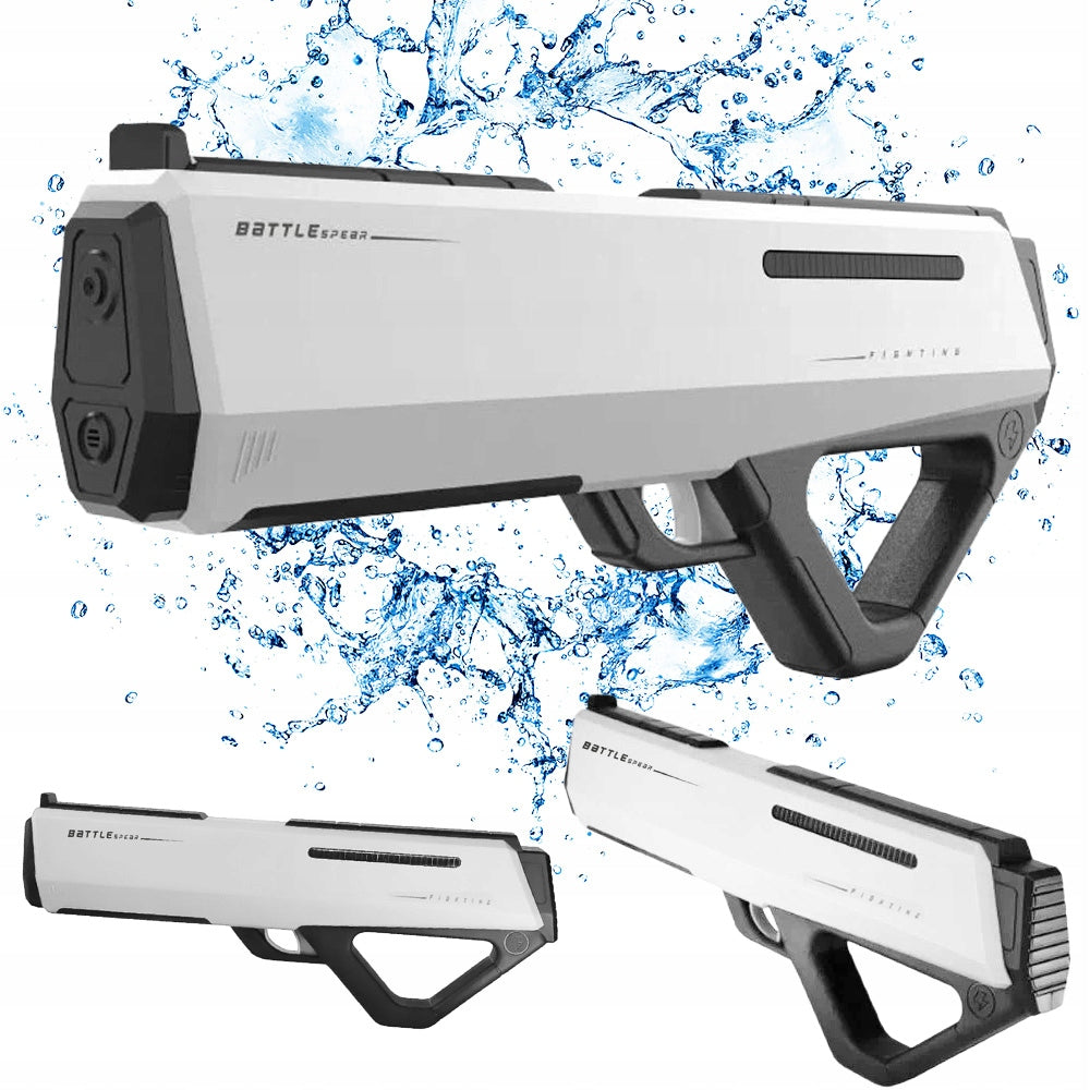 Electric Water Gun Automatic 12m Battery 2 Batteries White