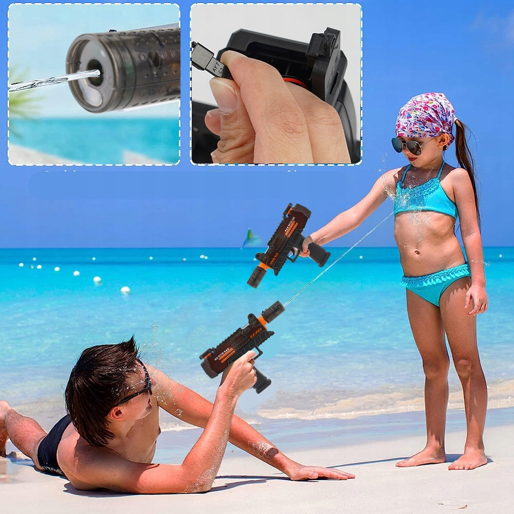 Electric Water Gun Automatic LED FLAME EFFECT Strong Black Packaging status original
