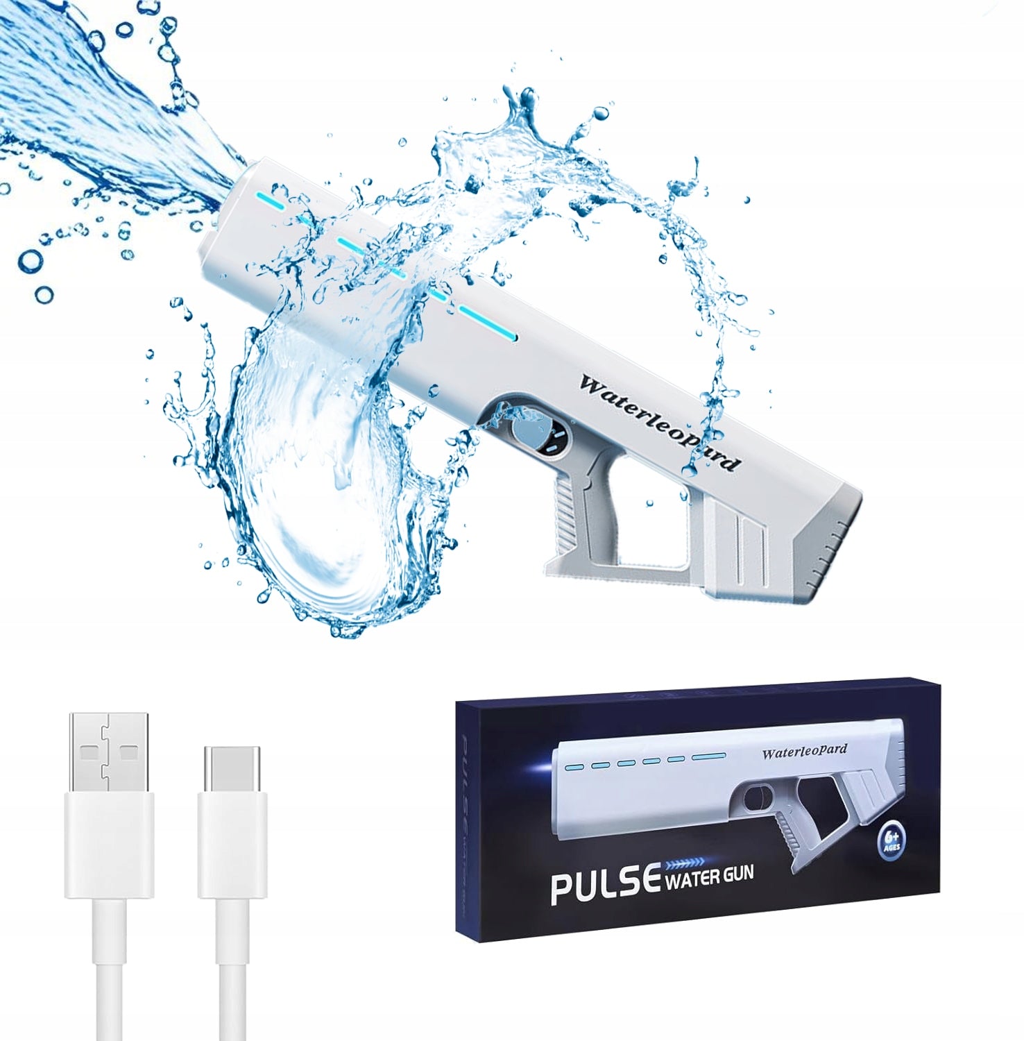 Electric Water Toy Gun 800ml LED Automatic Water Gun
