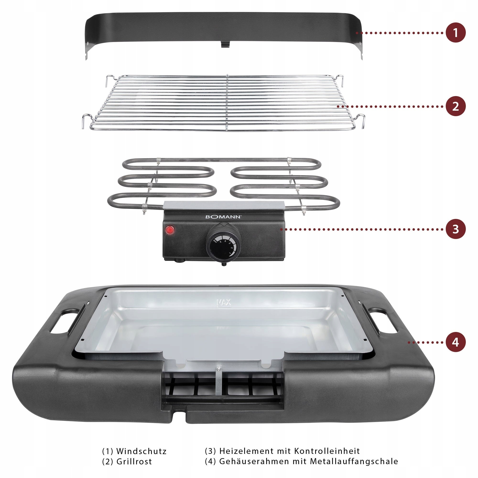 Electric barbecue grill Bomann BQ 2243 CB Packaging status original