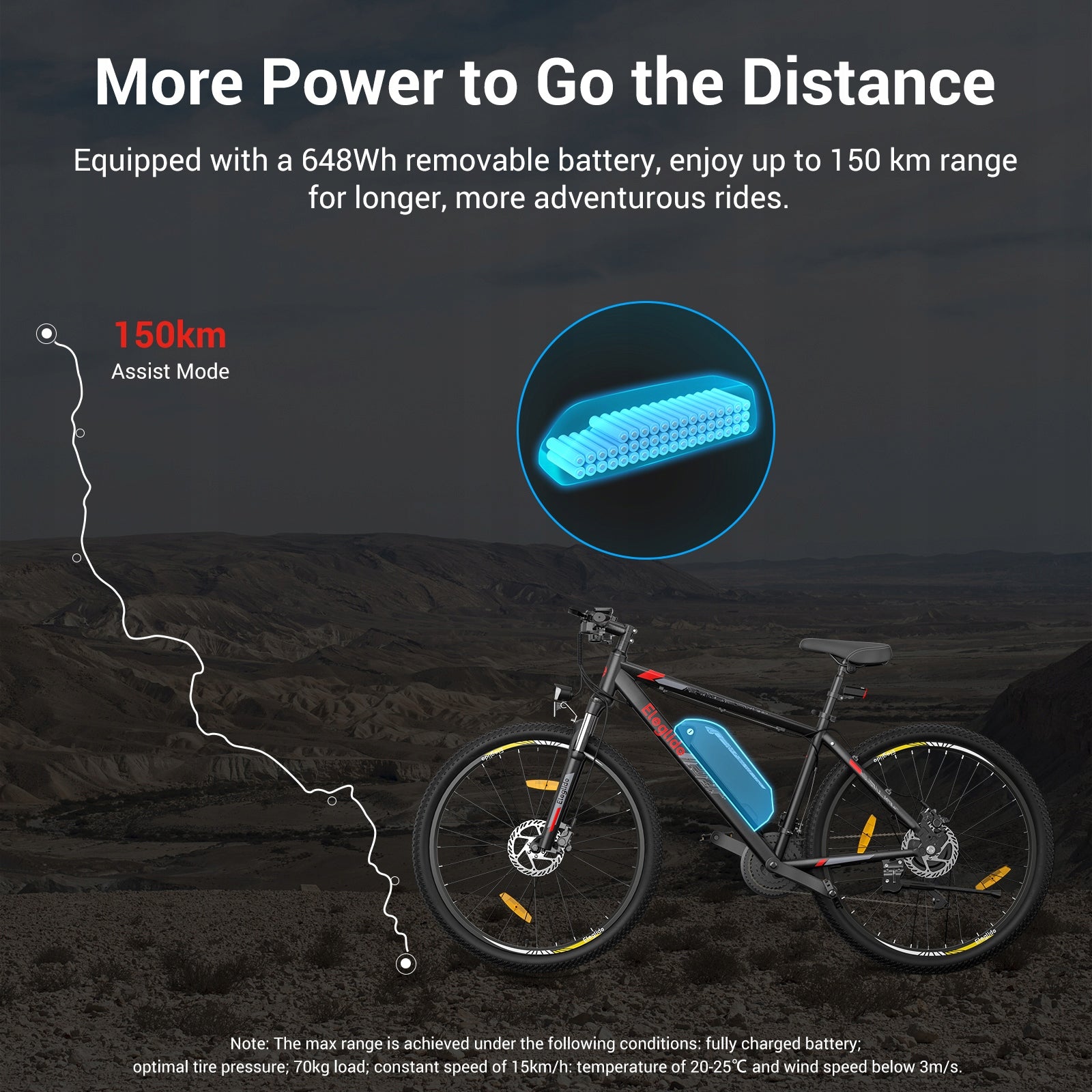 Electric bike Eleglide M2 frame 19 inches aluminum wheel 29" black 250 W Maximum rated power electric bike (under 250W)