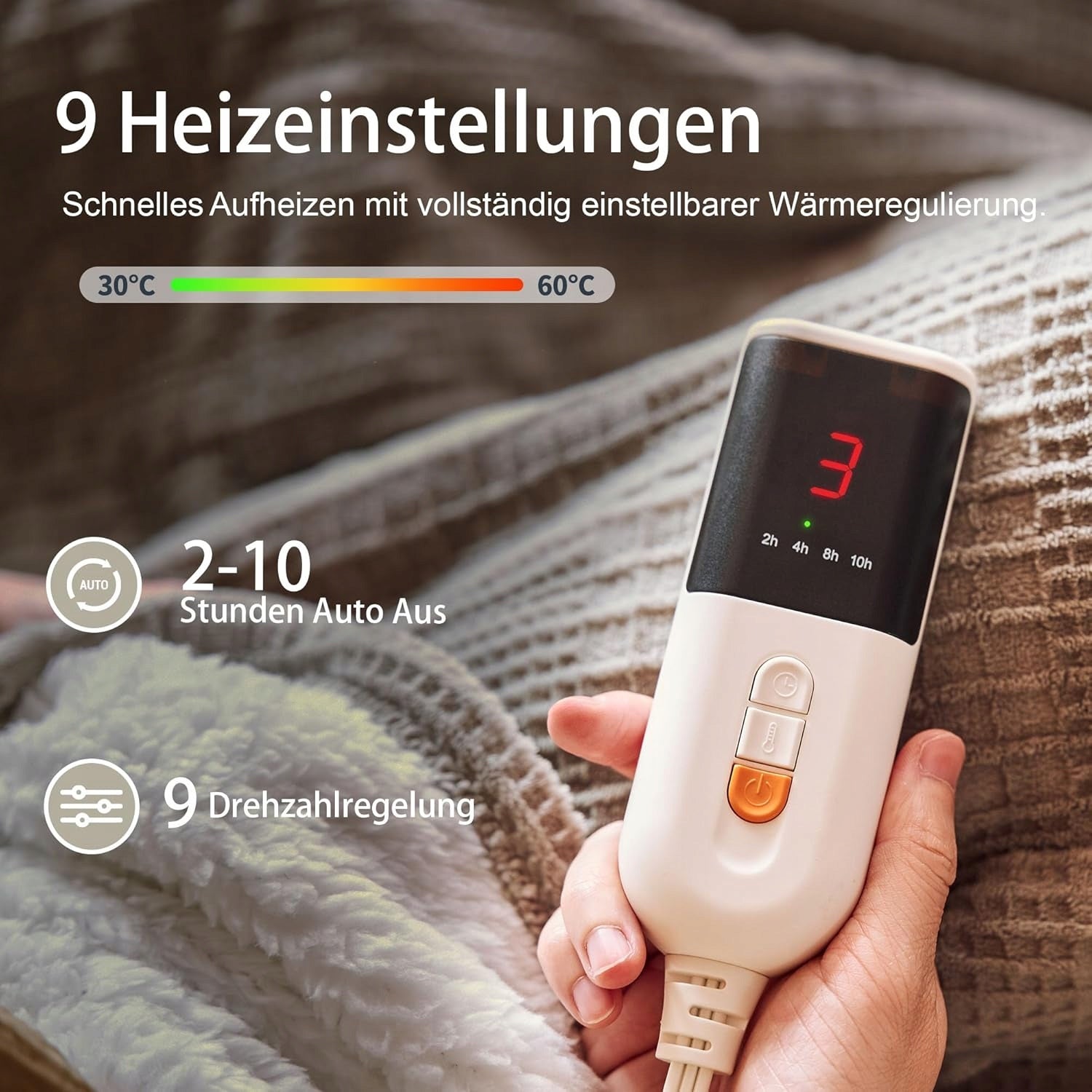 Electric blanket 130x160 cm 120W grey Brand Cecotec
