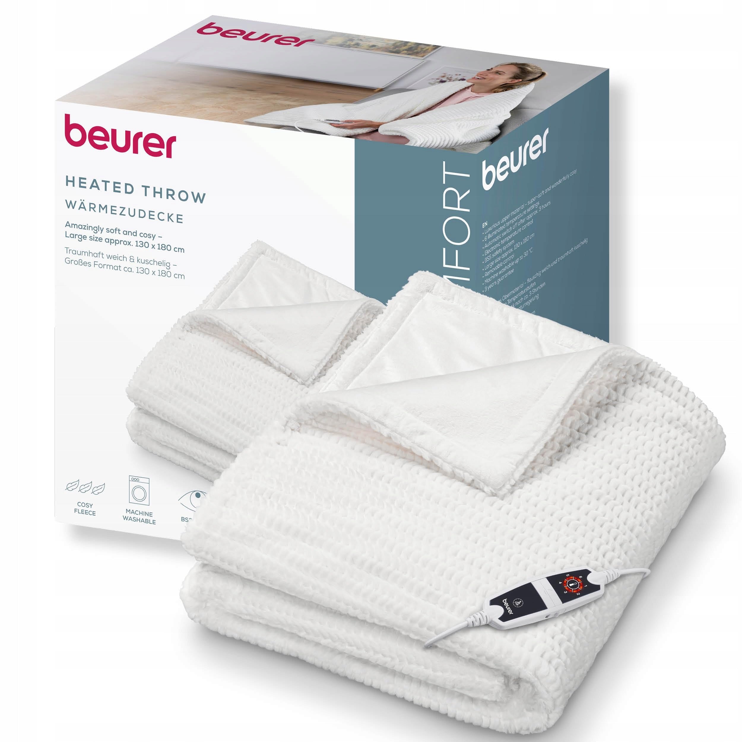 Electric blanket BEURER HD 82 180 x 130 fast heating function