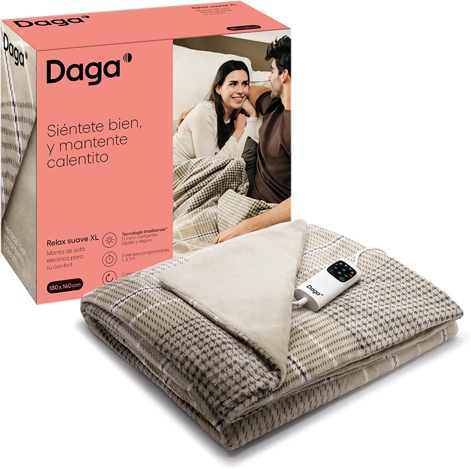 Electric blanket DAGA RELAX SUAVE XL 180x140 cm BROWN PLUSH