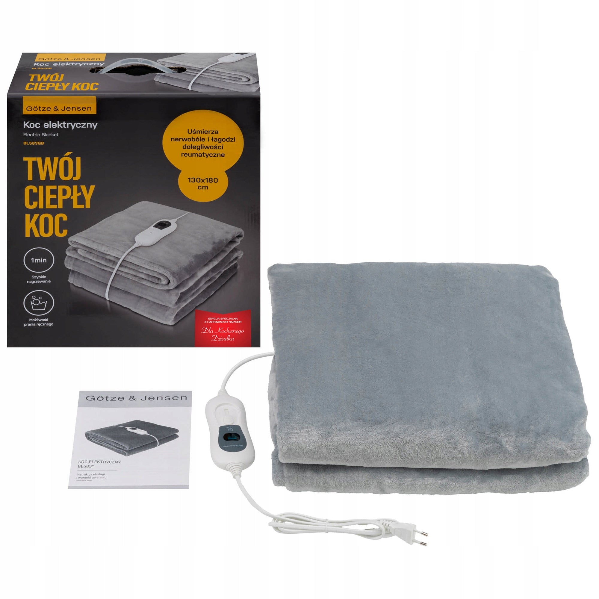 Electric blanket GÖTZE & JENSEN BL583GB Grey