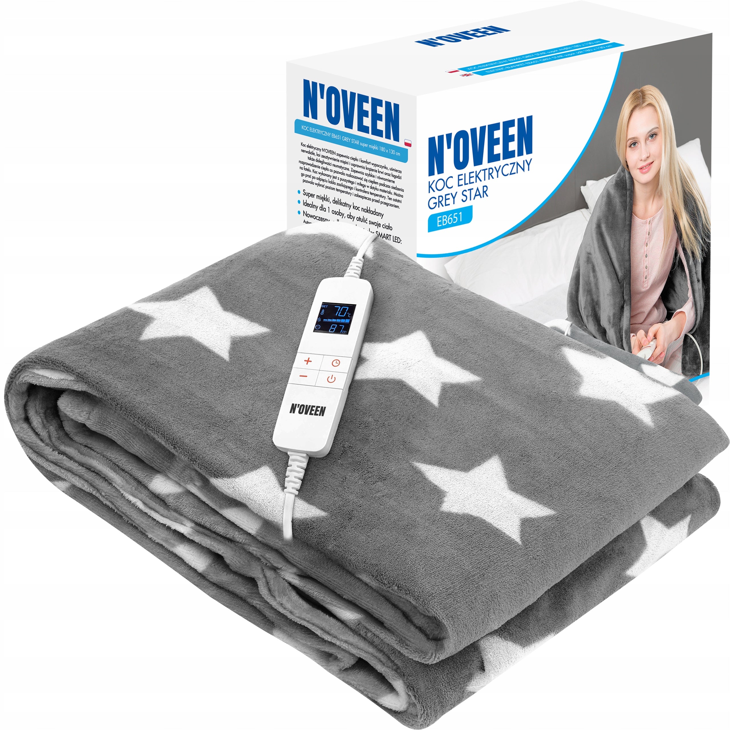 Electric blanket N'oveen EB651 grey