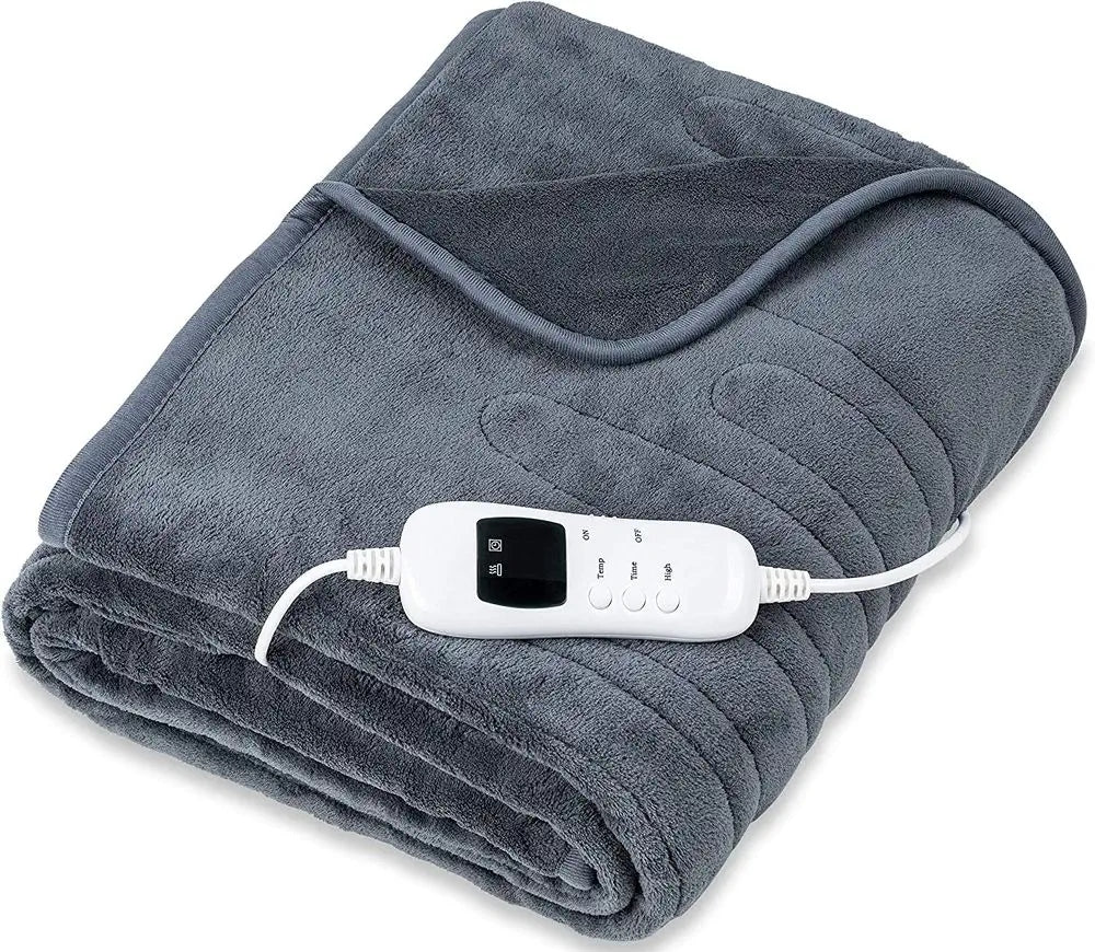 Electric blanket Tresko grey 180x130 cm fleece with remote control