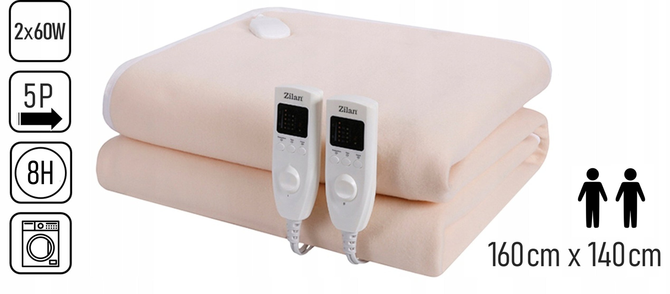 Electric blanket Zilan ZLN4120 beiges and browns 120 W Manufacturer code ZLN4120