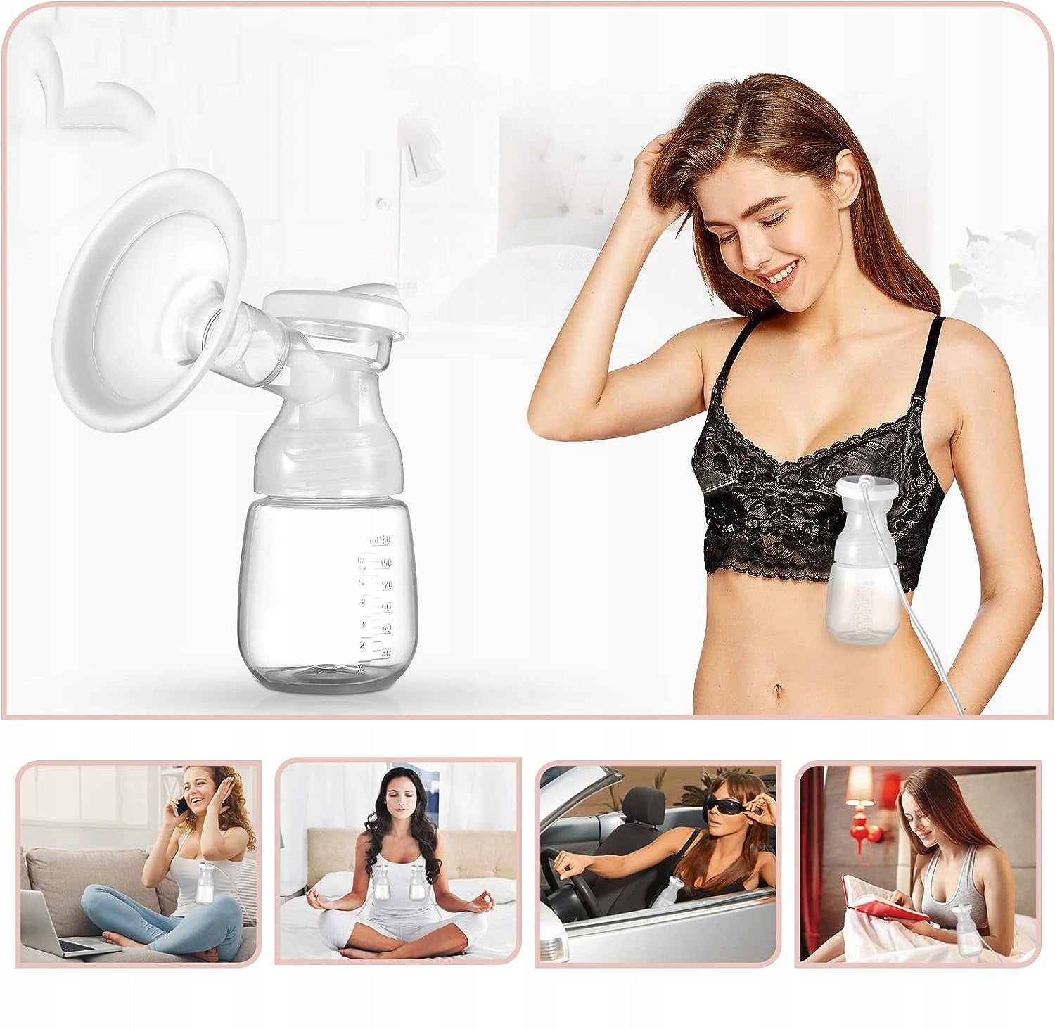 Electric breast pump Double-sided double large suction 180ML 9 mode Medical device no