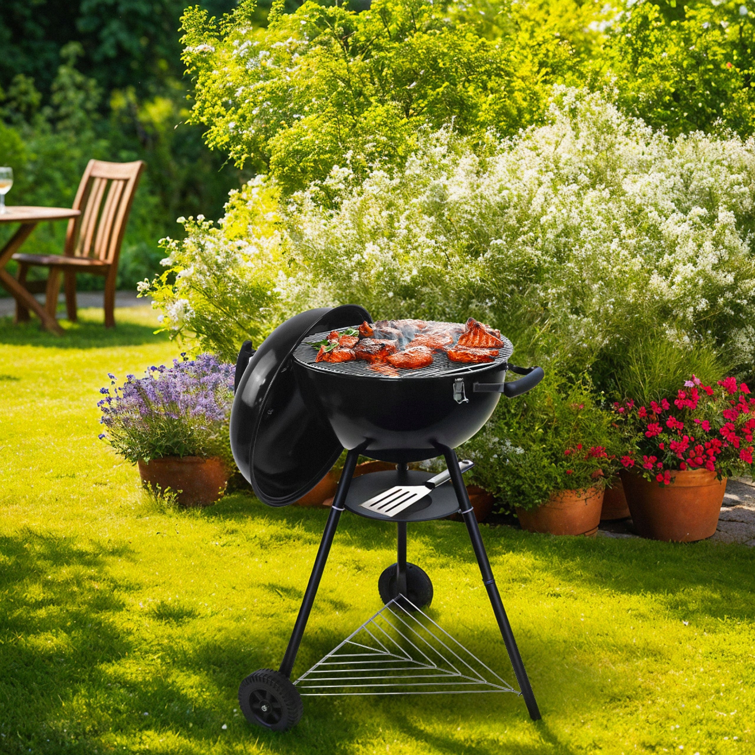 Electric charcoal grill GREGMAN garden tripod on wheels grate 5kW Packaging status original