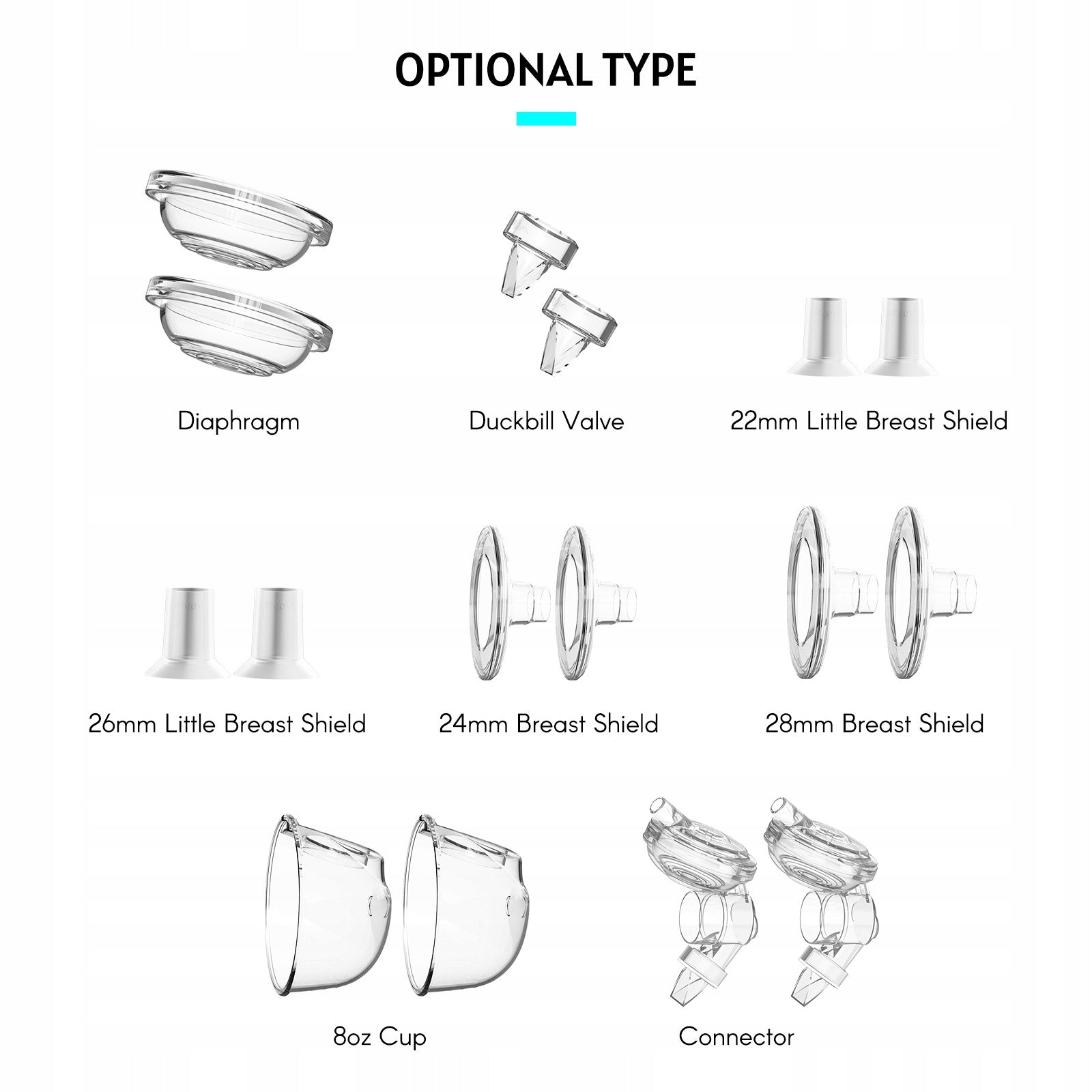 Electric chest pump replacement accessory includes 2 pcs BH Medical device no