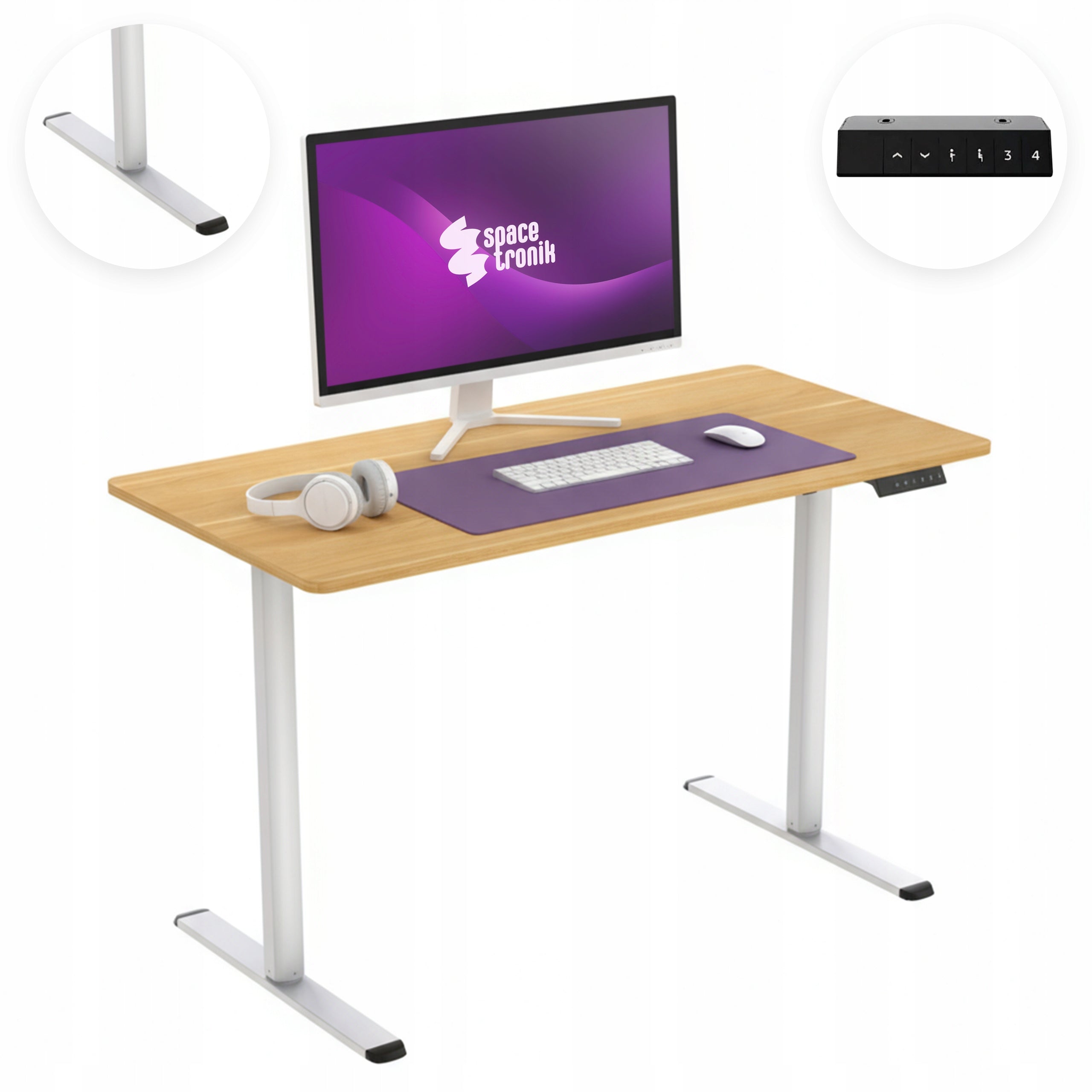 Electric computer desk with height adjustment 100x60 Spacetronik