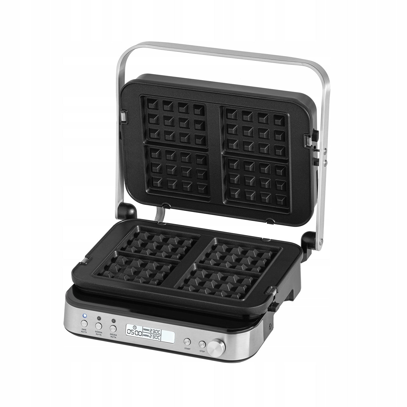 Electric contact grill with thermoprobe Waffle iron Raven EGE005 Pro 2000W Dominant color silver/gray