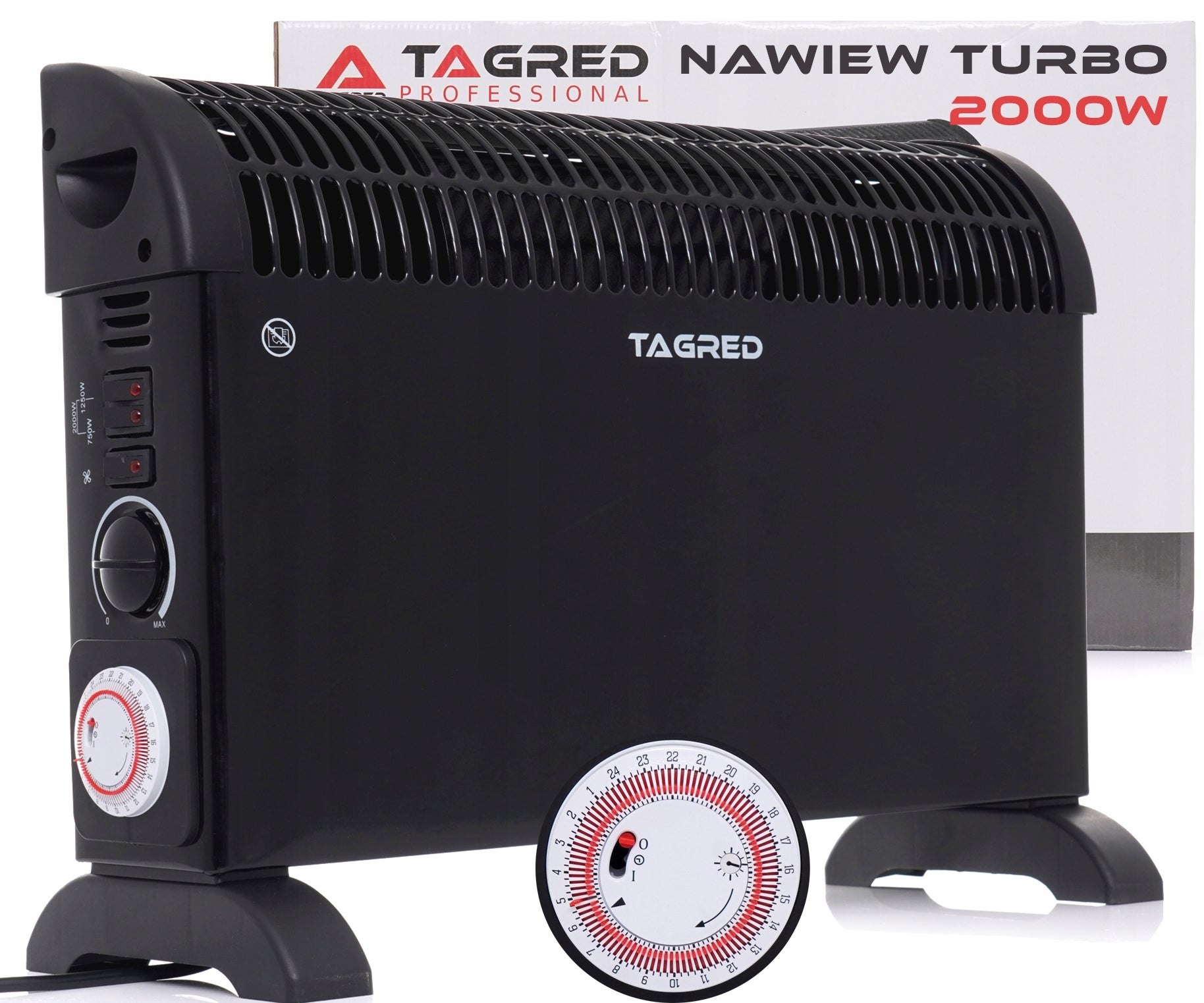 Electric convector heater Powerful with thermostat Turbo Timer 2000W
