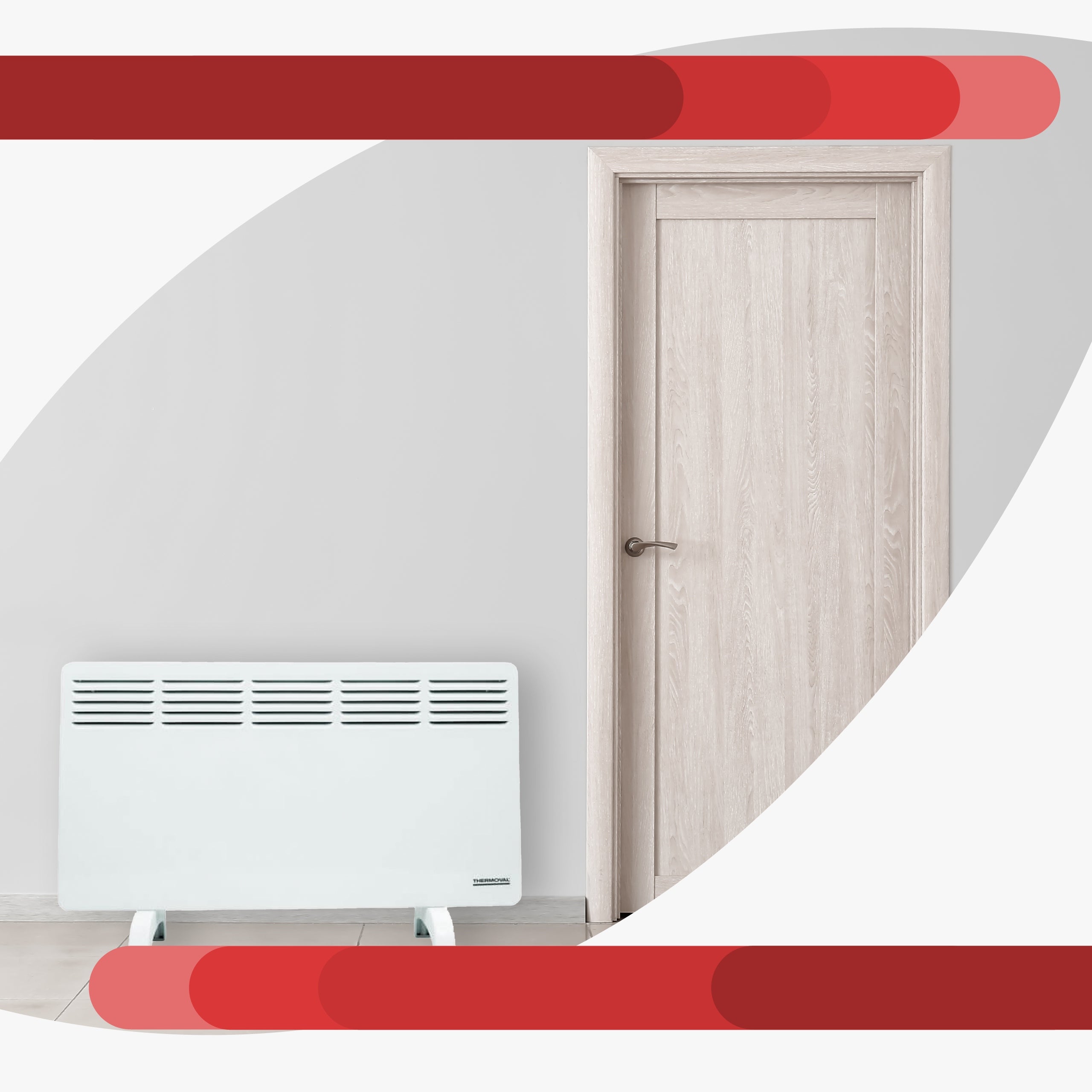 Electric convector heater Thermoval 2000W white Manufacturer code T17 PRO 2000W