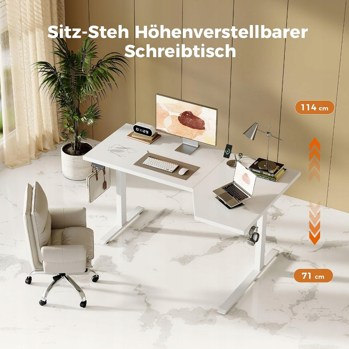 Electric desk 150x60 cm for standing work with adjustable height EAN (GTIN) 840521501484