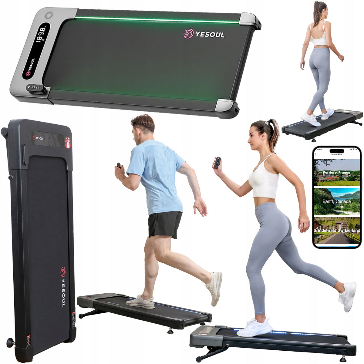 Electric desk treadmill Compact TILT up to 10% YESOUL W2 PRO