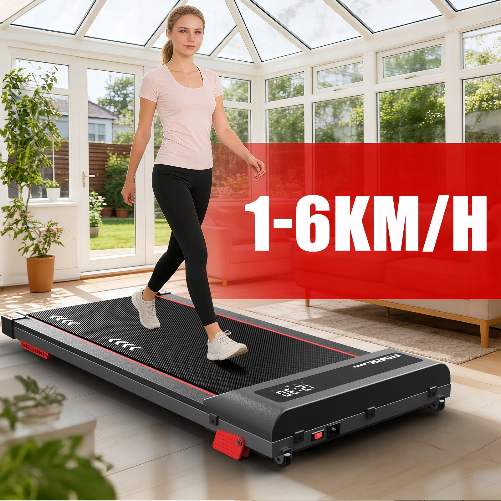 Electric desk treadmill Walking Pad 2,25HP, 1-6km/h, 4% slope Brand ORISYN