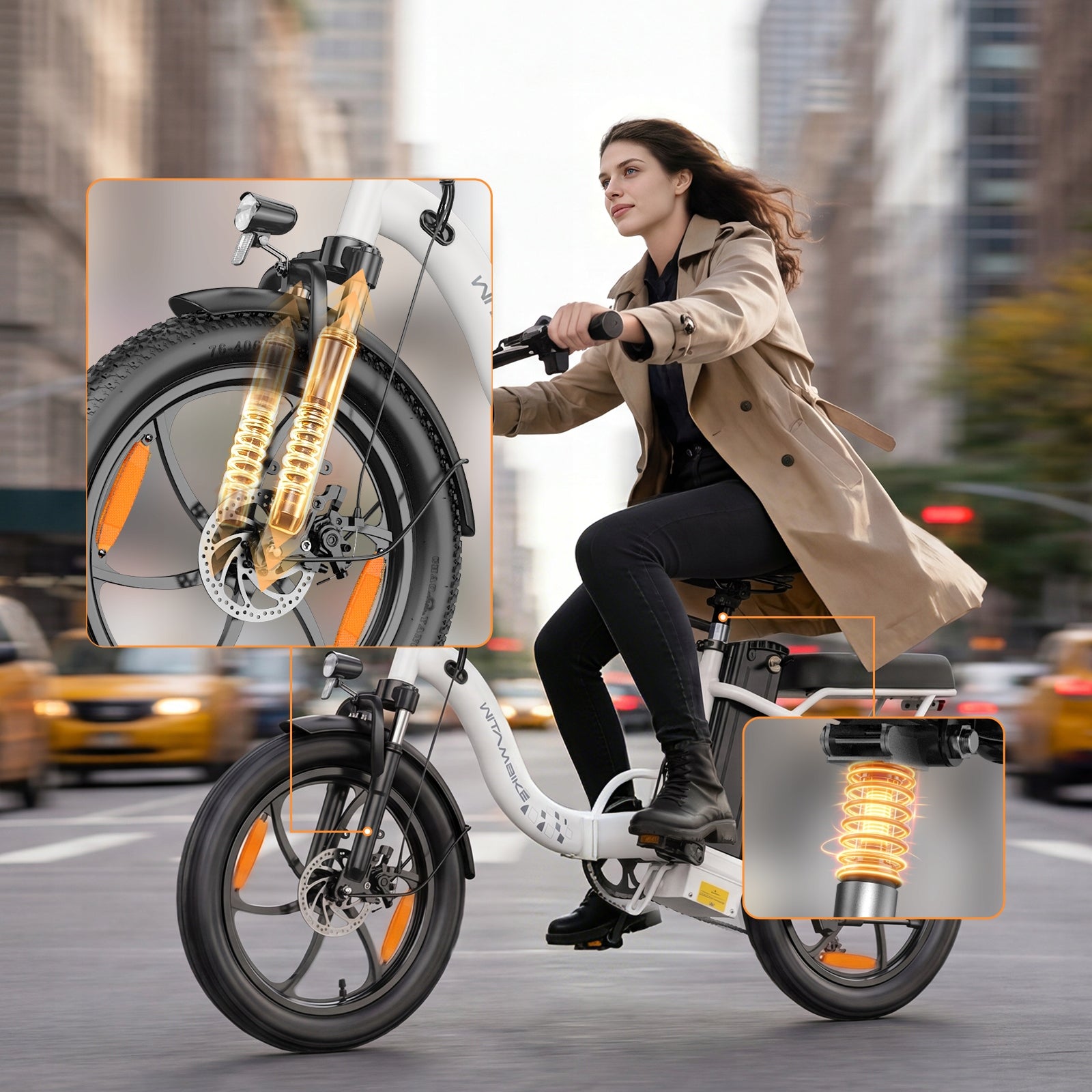 Electric folding Bike 48V 16AH 250W 20" Fat Bike Step-Through 100KM Shimano Maximum rated power electric bike (under 250W)